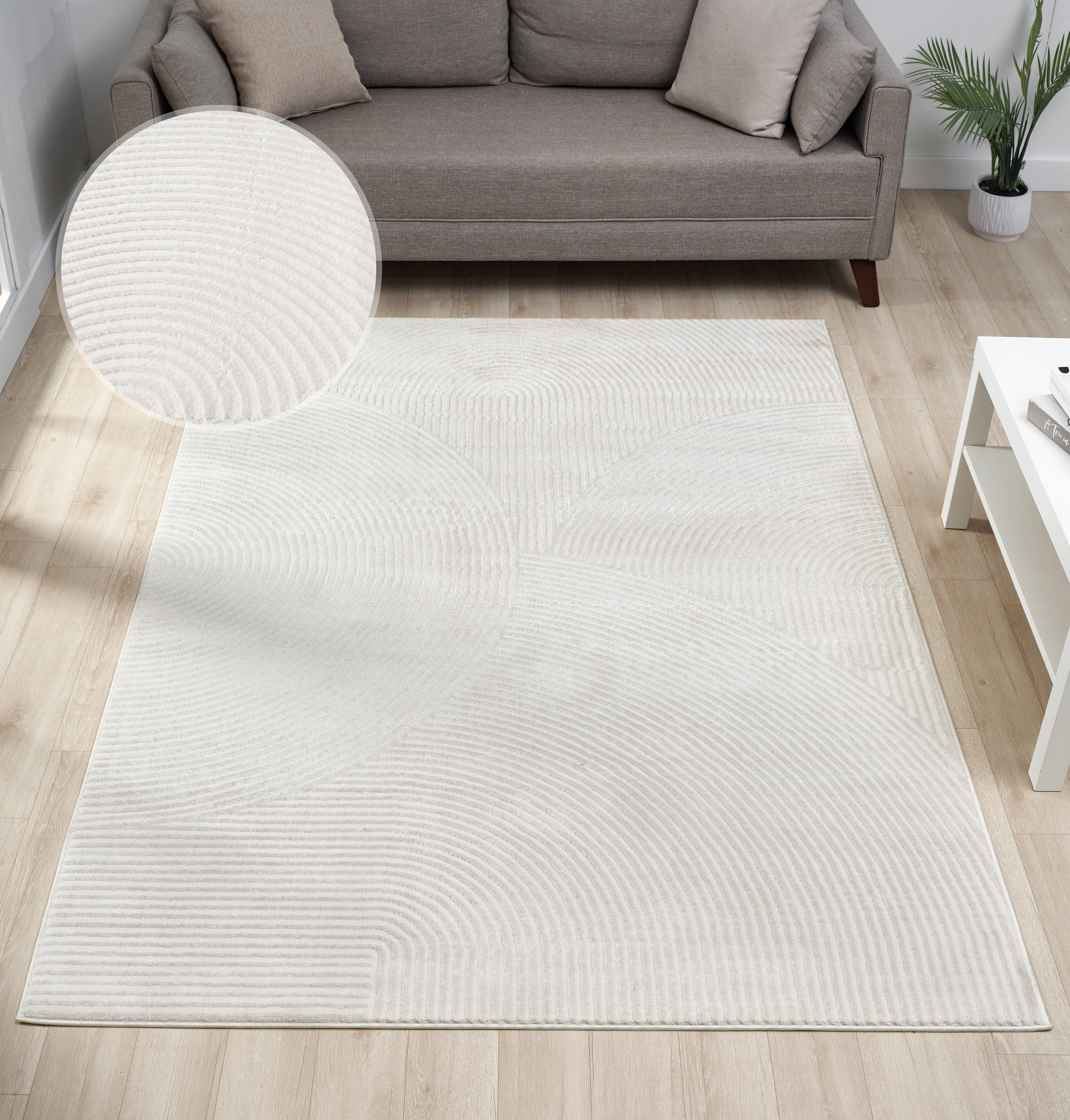 OTTO home Teppich Bentori, Hoch-Tief-Struktur, Scandi, rechteckig, Höhe: 11 mm, Modernes Design mit Boho-Charme, Wohnzimmer, Schlafzimmer