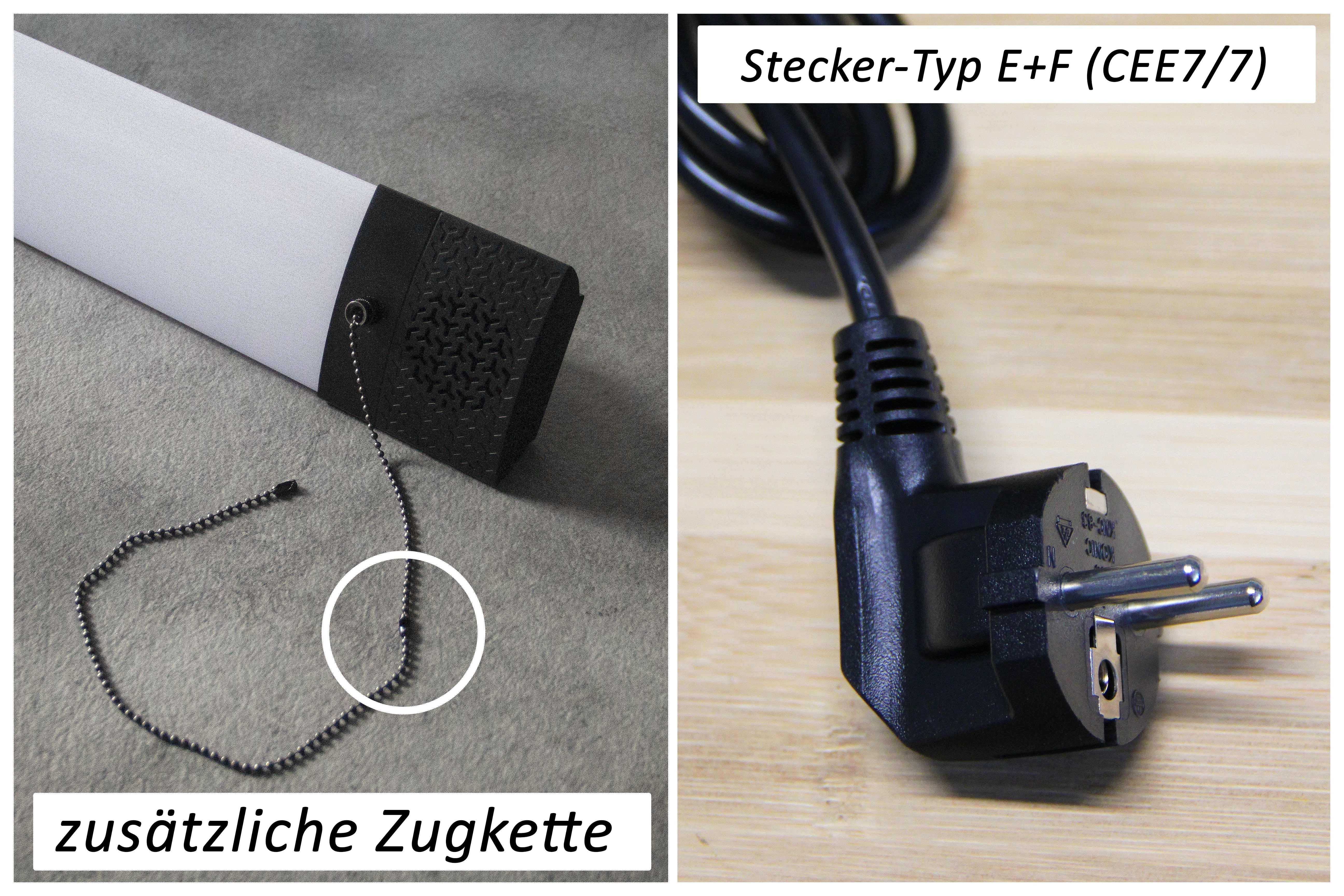ONDIS24 LED Arbeitsleuchte Hängelampe mit Bluetooth und Lautsprecher 10 Watt 5000 Lumen, Werkstattlampe inkl. Stecker und Kette 118cm breit mit Aluminiumrahmen