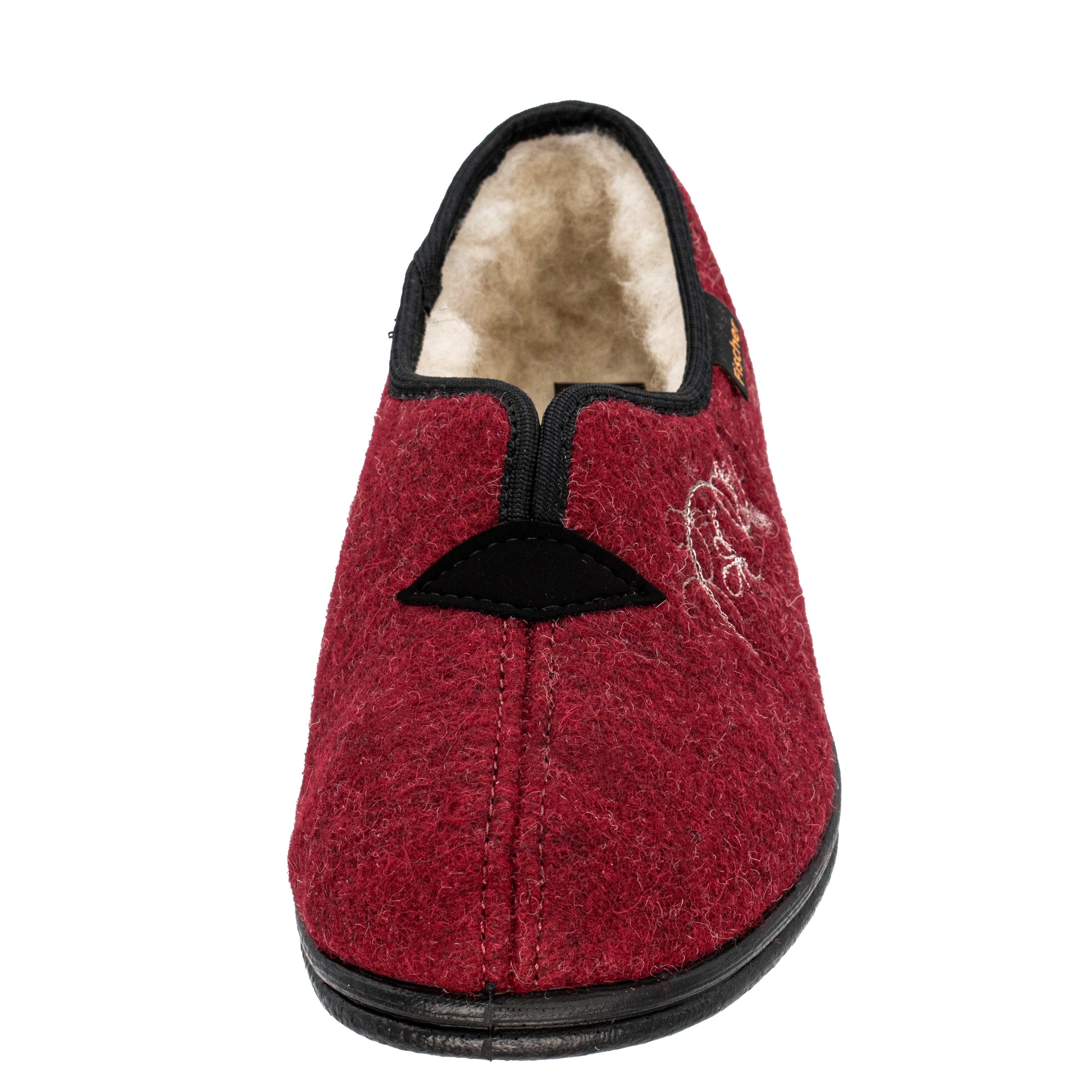 Fischer-Markenschuh Dora Hausschuh zum Schlupfen, Schurwollfutter, Wollfilz, wärmend