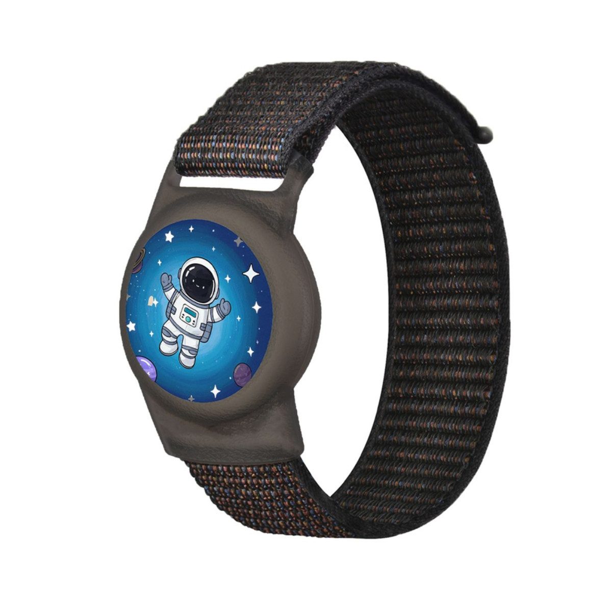 Hurtel Armband Hülle für AirTag WAT-67-0Y2S, Flexible AirTag-Halterung mit Astronautenmotiv