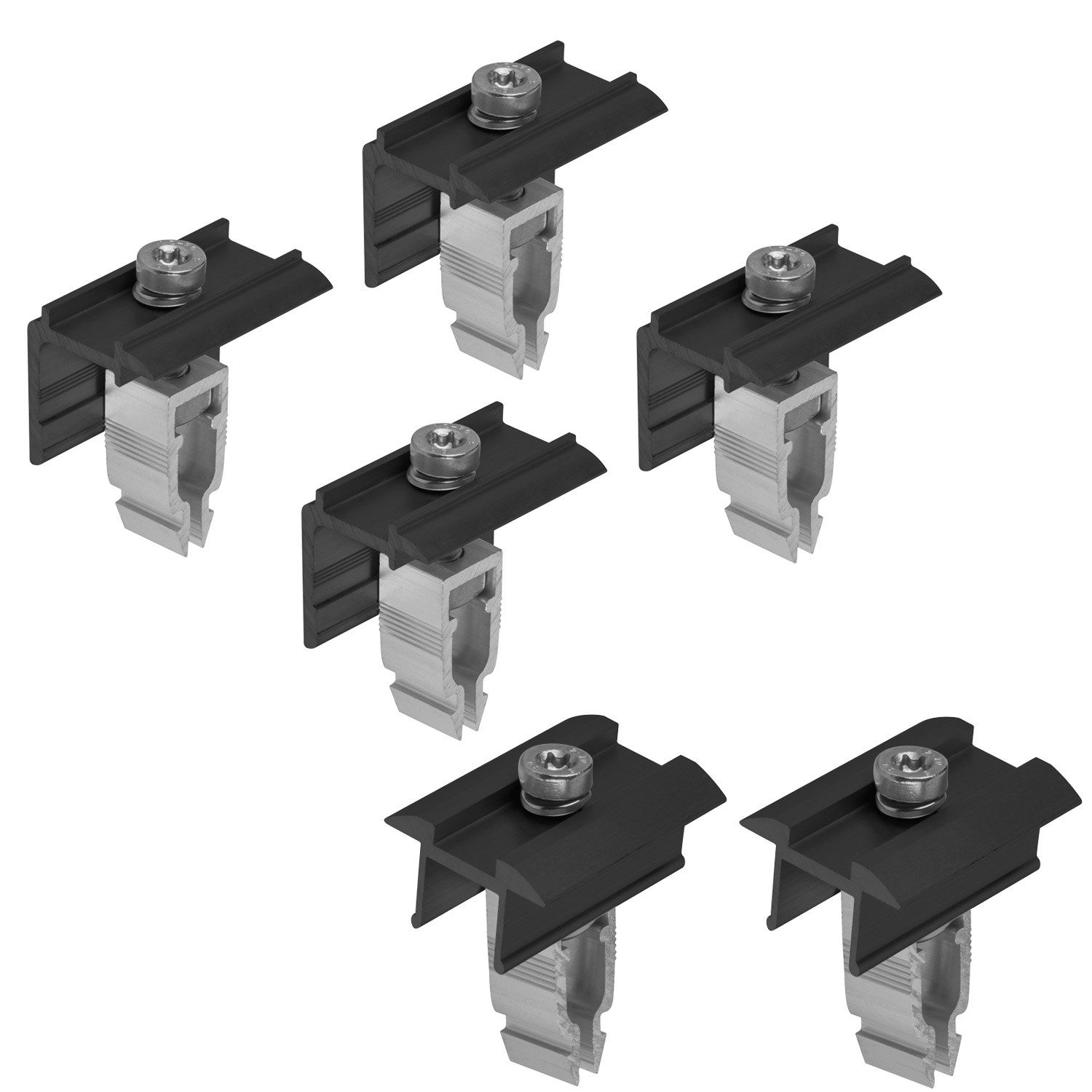 avoltik Solarmodul-Halterung 4x Endklemme + 2x Mittelklemme Easy-Click-System schwarz oder silber, (Avoltik 2x Mittelklemme + 4x Endklemme, 2x Mittelklemme + 4x Endklemme Farbe: Schwarz oder Silber, Material: Aluminium / robust, witterungsbeständig, rostbeständig)