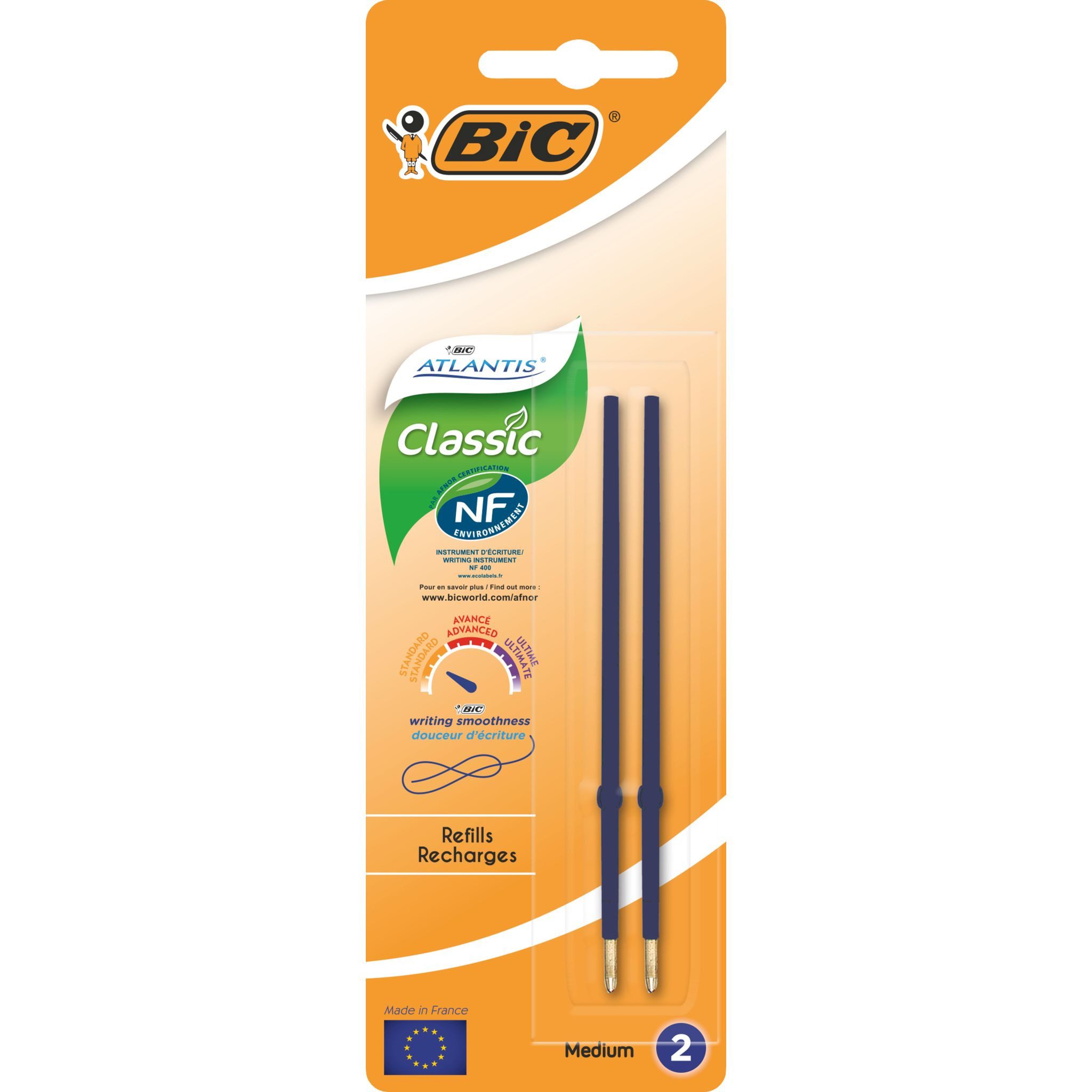 Kugelschreibermine Bic Kugelschreibermine X-Smooth 0,4mm blau Blister 2St