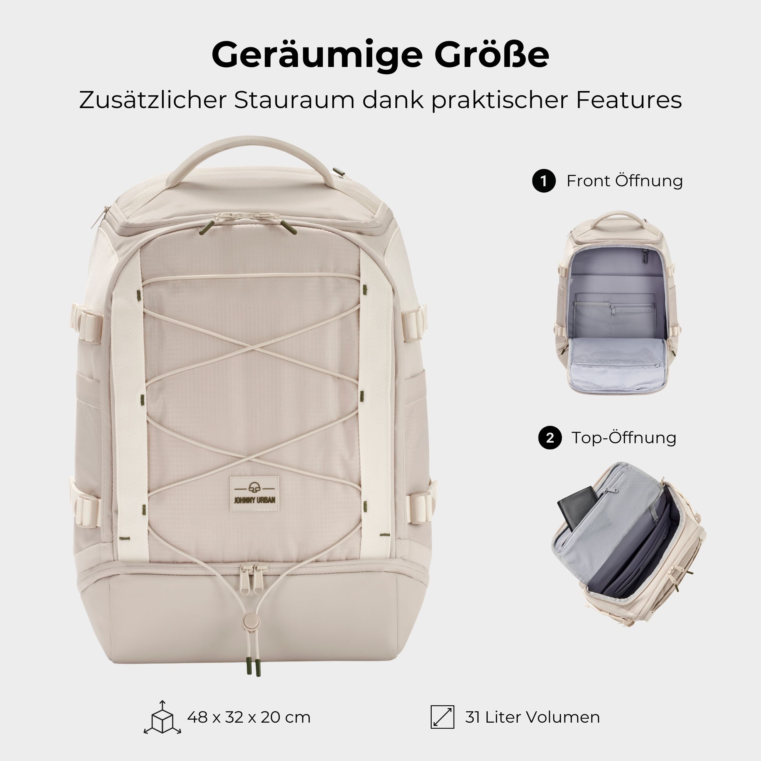 Johnny Urban Cityrucksack Jack Sportrucksack für Herren und Damen (1-tlg), Sportlicher Rucksack, Viele Fächer, Outdoor, Wasserabweisend