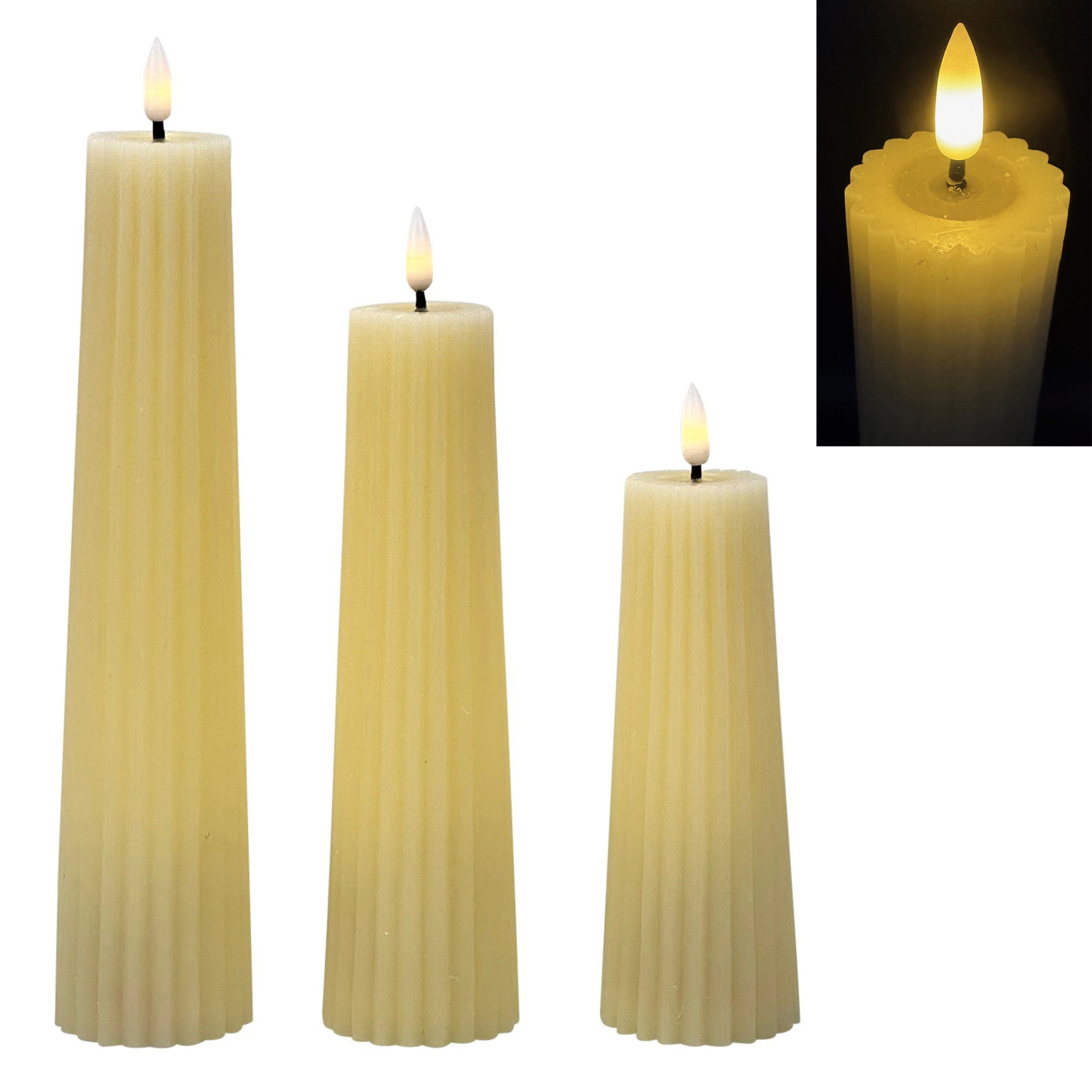 Online-Fuchs LED-Kerze - 3er Set LED-Kerzen günstig online kaufen