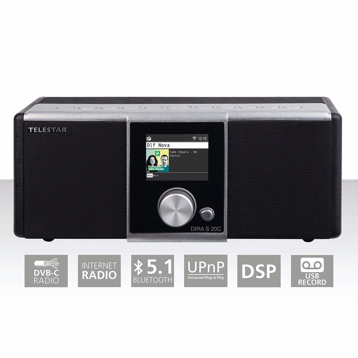 TELESTAR 20-200-02 Radio (Internet Radio, 60 W, DVB-C, Internet-Radio, Bluetooth und USB. Aufnahmefunktion für Musik)