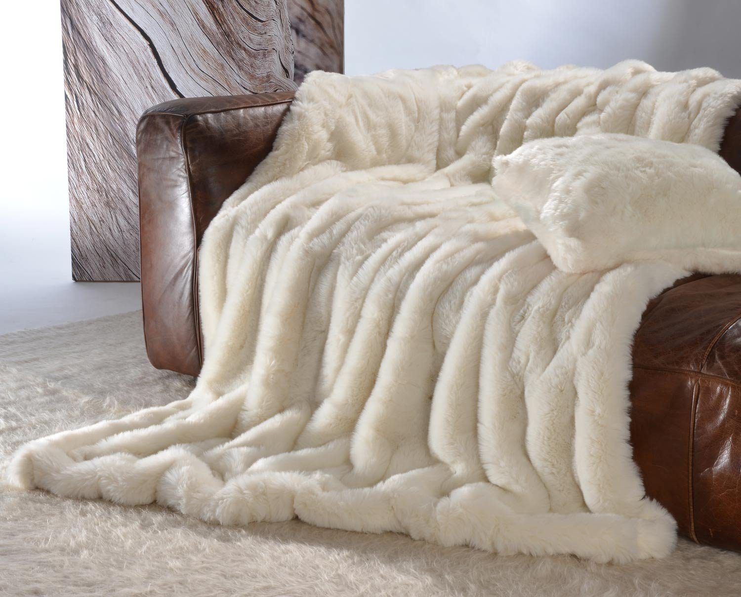 Wohndecke Premium Felldecke (Kunstfell) "Kaninchen creme-weiß", günstig online kaufen