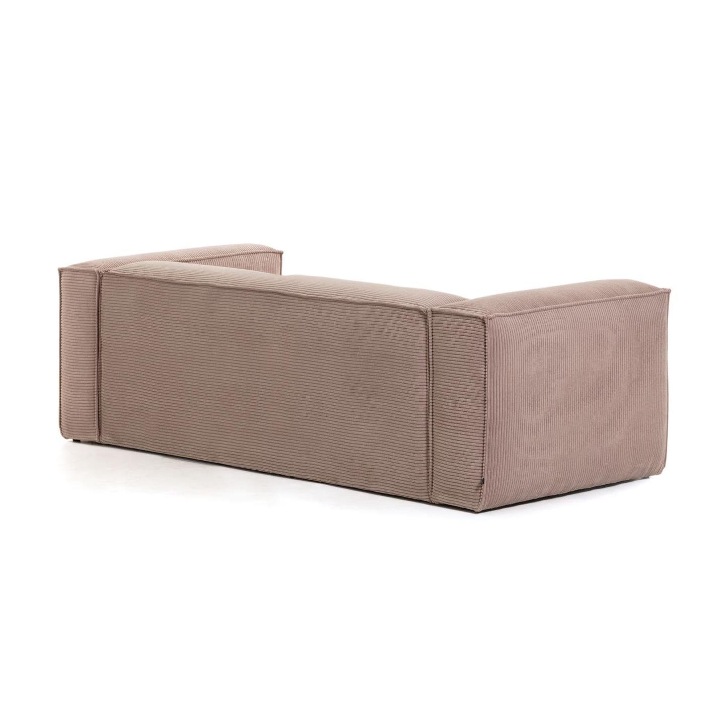 Sofa Sofa 3-Sitzer Couch Natur24 rosa Sitzgarnitur 240cm Kord Blok