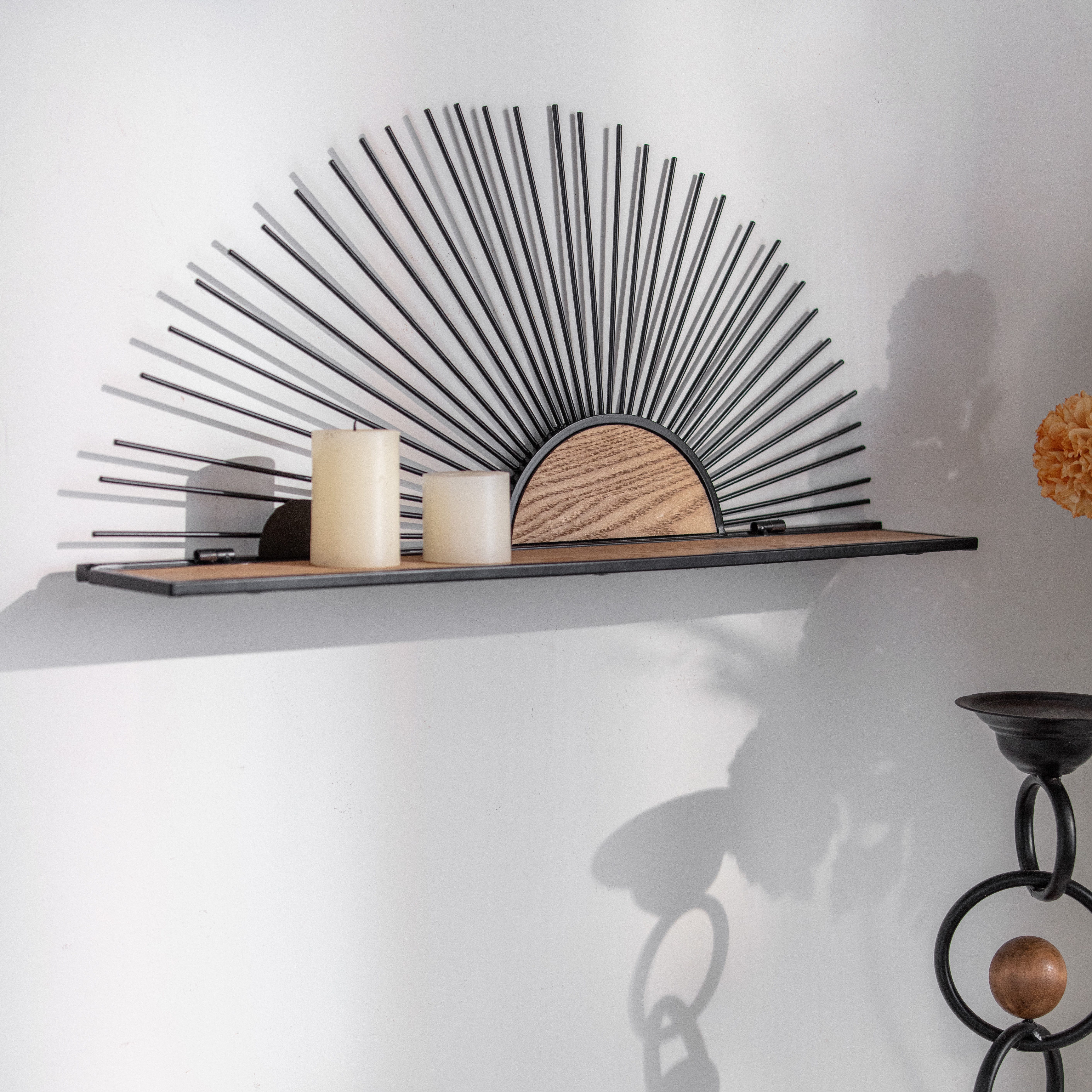 K&L Wall Art Deko-Wandregal Holz Metallregal günstig online kaufen