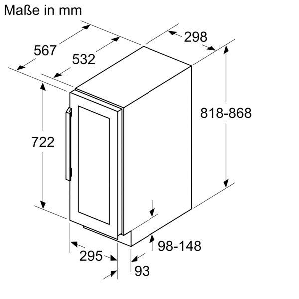 NEFF Weinkühlschrank KU9202HF0, für á 0,75l 21 Standardflaschen