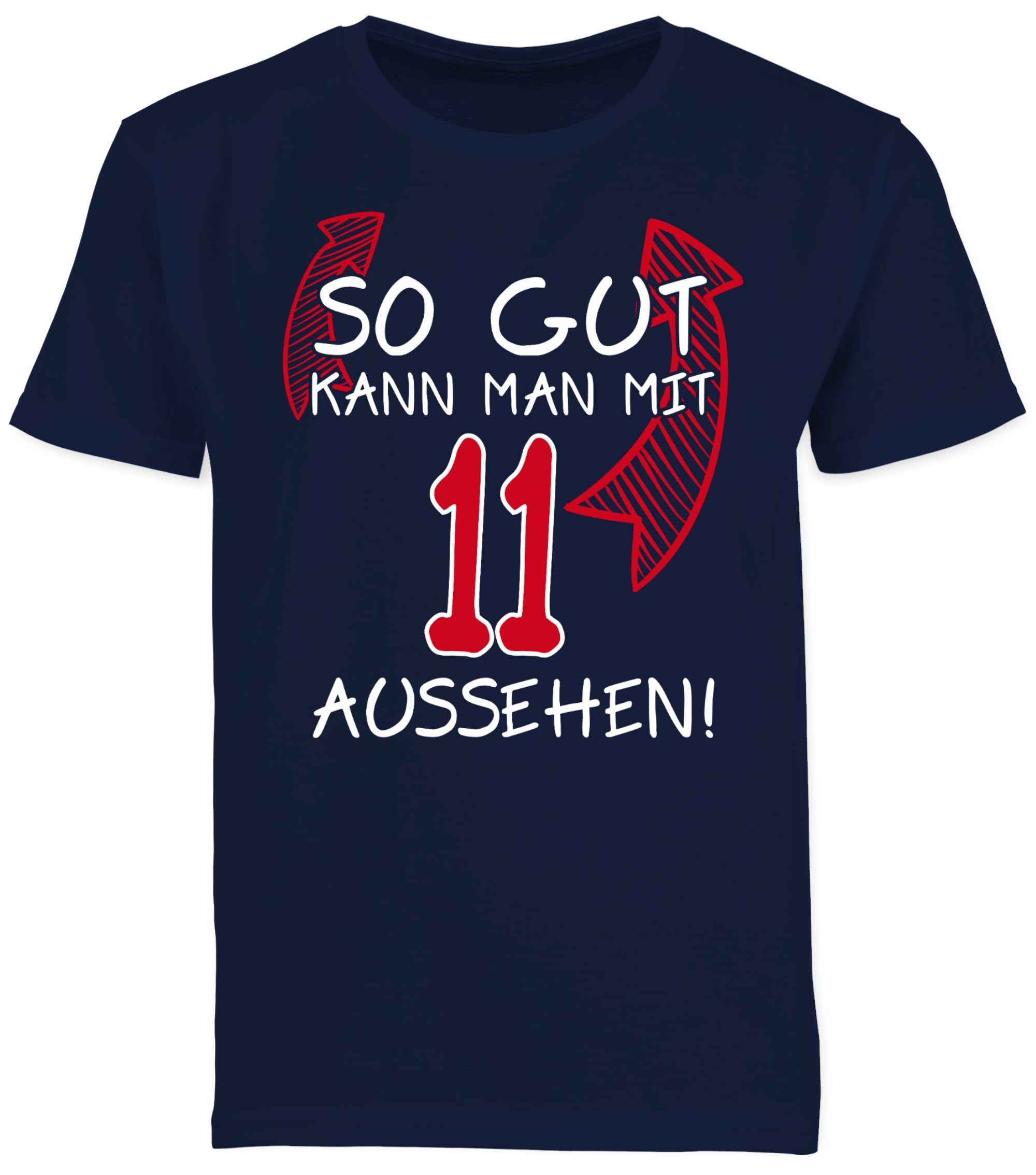 So gut 2 kann Dunkelblau 11. T-Shirt mit Geburtstag man aussehen elf Shirtracer