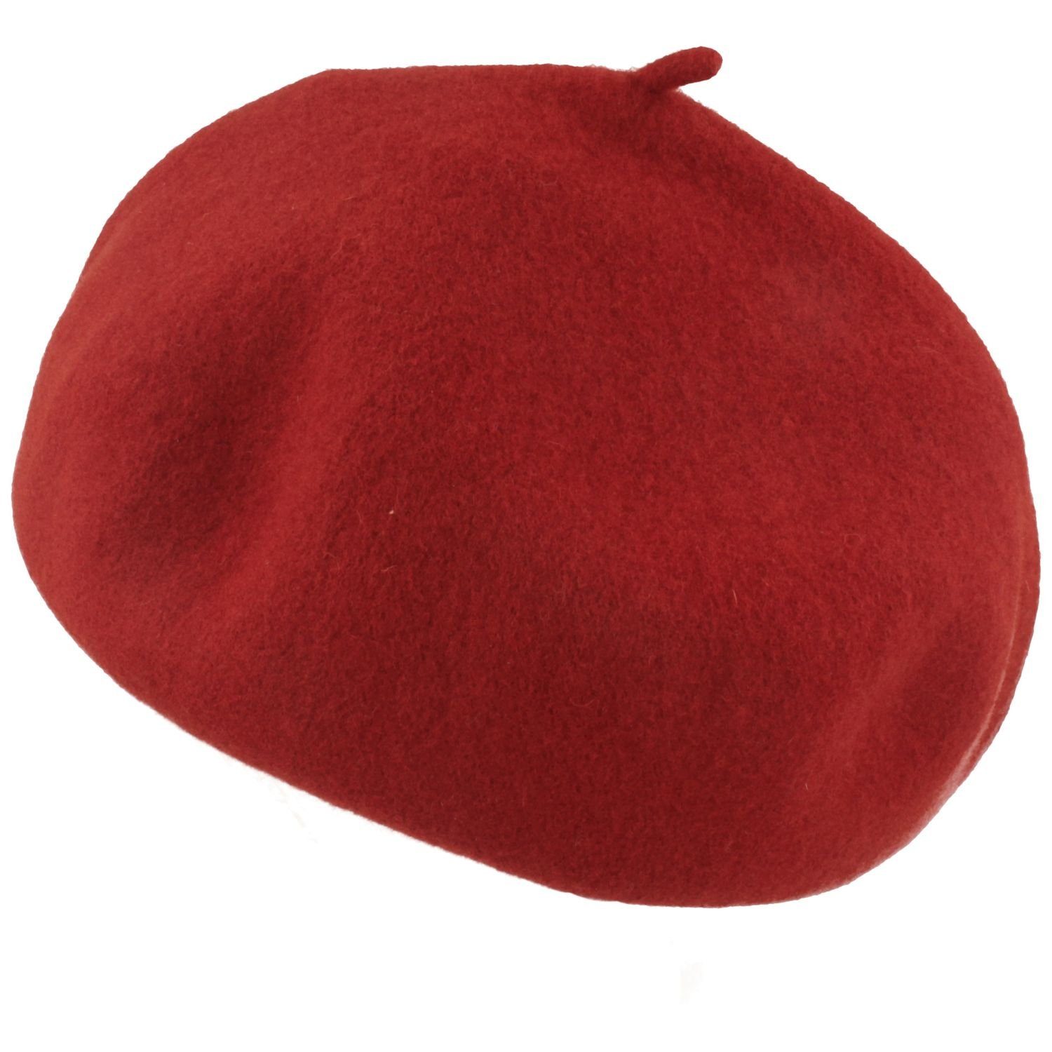 Wolle Long chilli Baskenmütze Stegbaske Beanie Kopka 100% aus Walkmütze