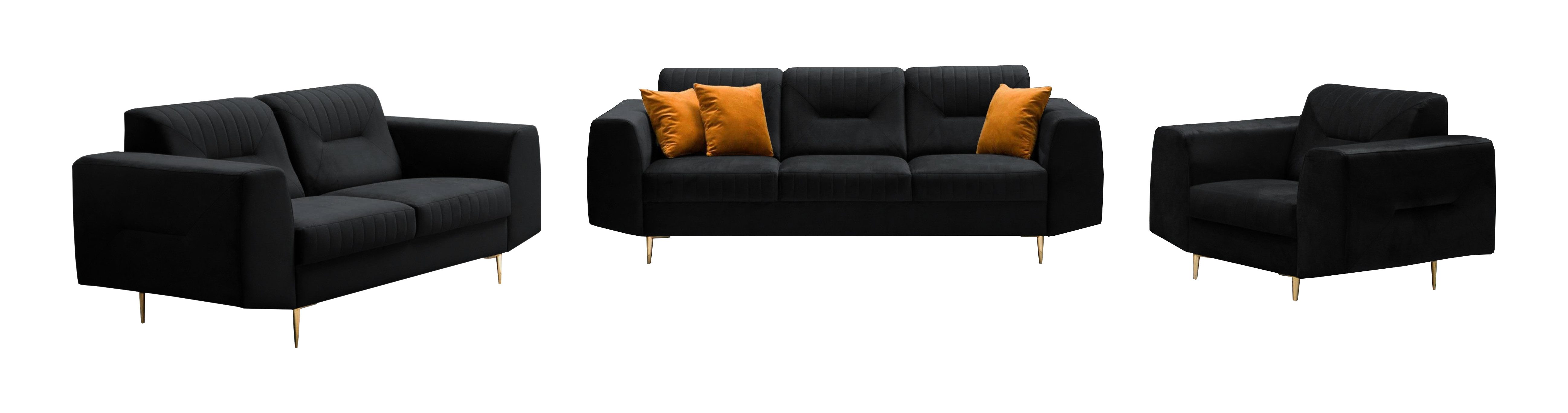 Beautysofa Polstergarnitur im modernen Stil auf hohen Metallbeinen VENEZIA, günstig online kaufen