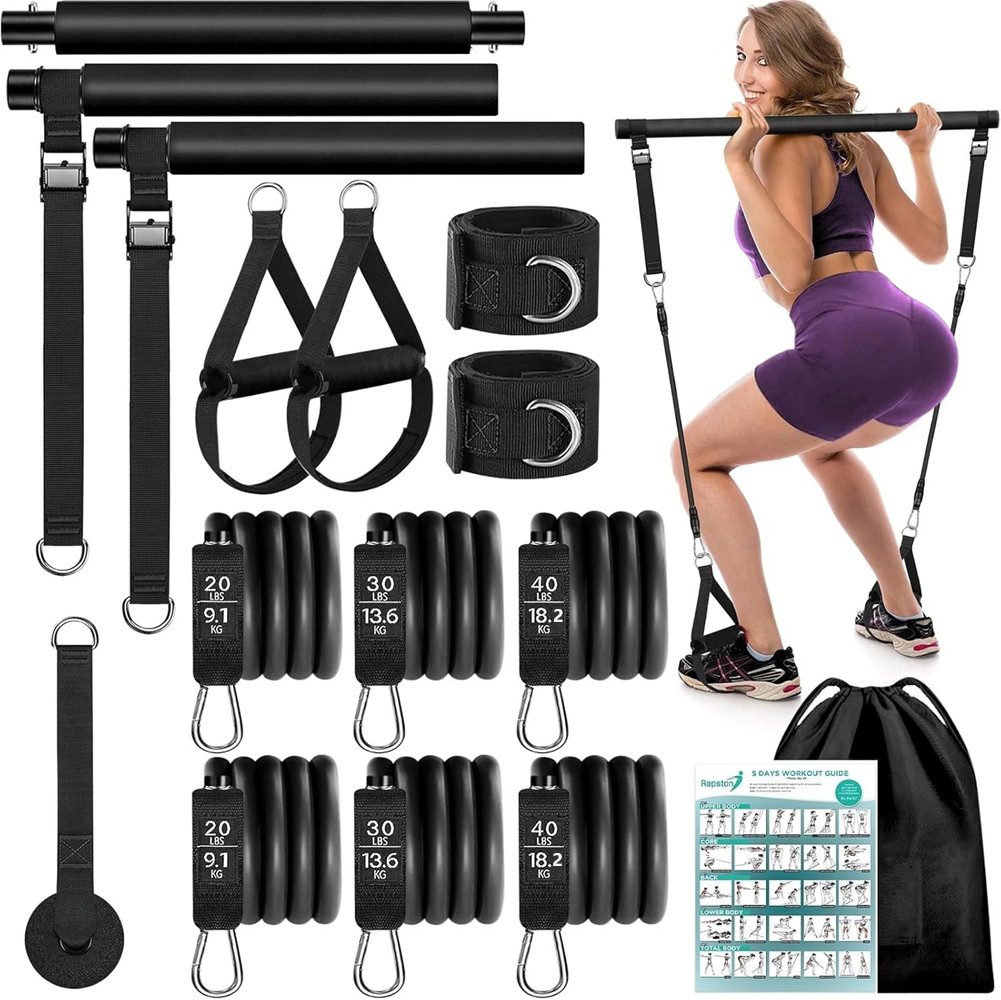 AKKEE Trainingsbänder Fitnessband Hüftbänder Widerstandsbänder Training Schlingentrainer, 6 Widerstandsbänder