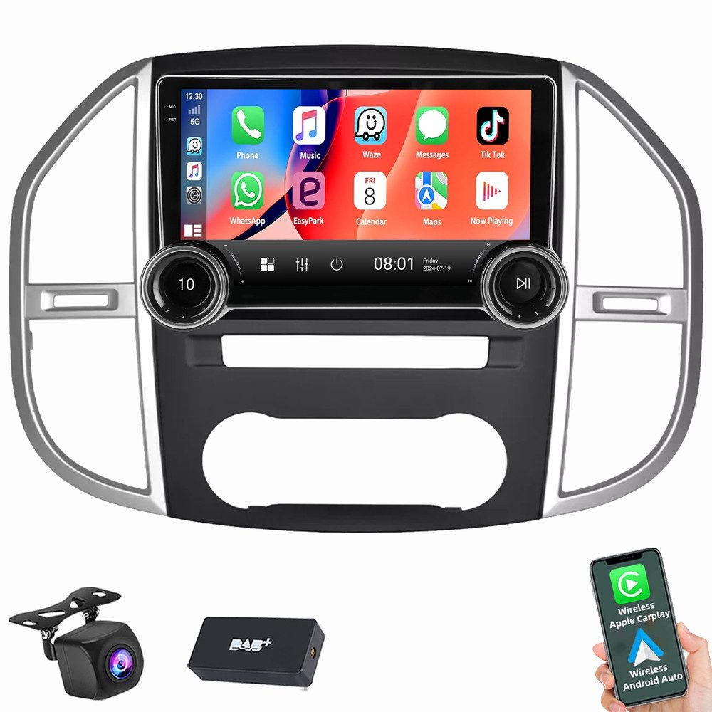 ESSGOO Für Mercedes Benz Vito 3 W447 2014-2020 Android 15 Autoradio Autoradio (RDS, 4+64GB optional, Digitalradio (DAB), FM, AM, Apple Carplay Android Auto NAVI EQ SWC)
