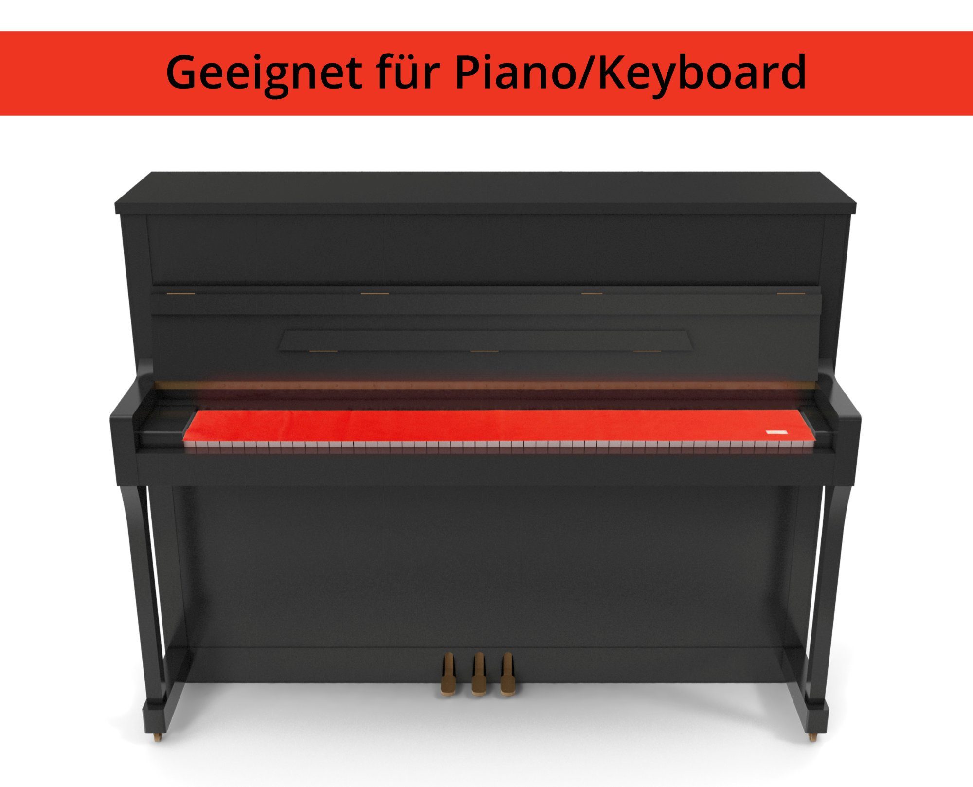 Steinmayer Piano-Transporttasche Tastenläufer Modell “Kirstein”, Rot Staubschutz Tasturabdeckung Tastatur Klavierabdeckung Piano - 88