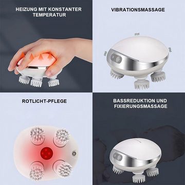 yozhiqu Massagegerät Heißes Kompressen-Rotlicht-Knet-Kopfmassagegerät für zu Hause, 1-tlg., Elektrisches Kopfmassagegerät – wasserdicht, magnetische Aufladung