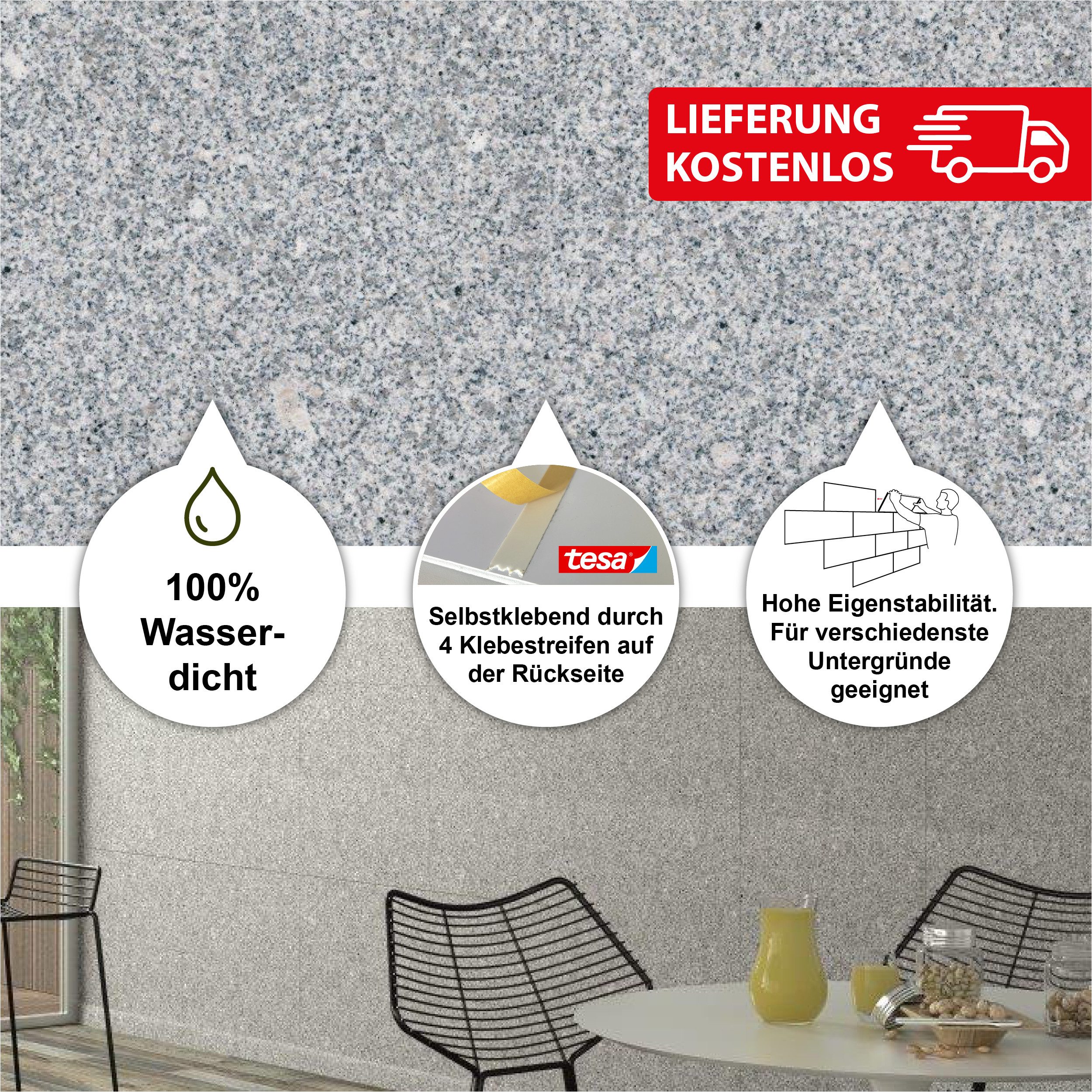 BARIDECOR Wandpaneel wasserfeste Wandfliese selbstklebend, BxL: günstig online kaufen