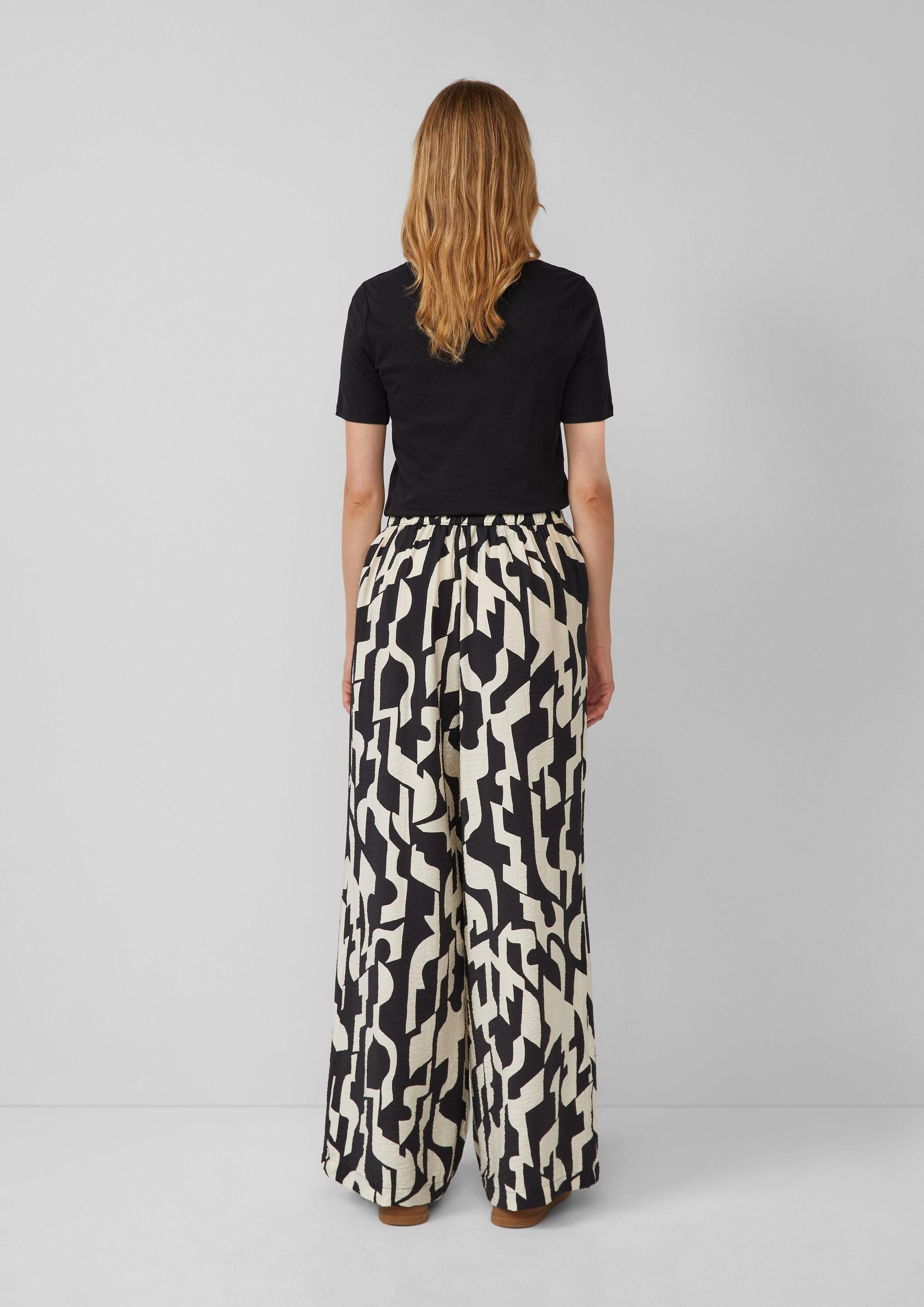 s.Oliver Chinos Hose Wide-Leg-Hose im Loose Fit mit Elastikbund