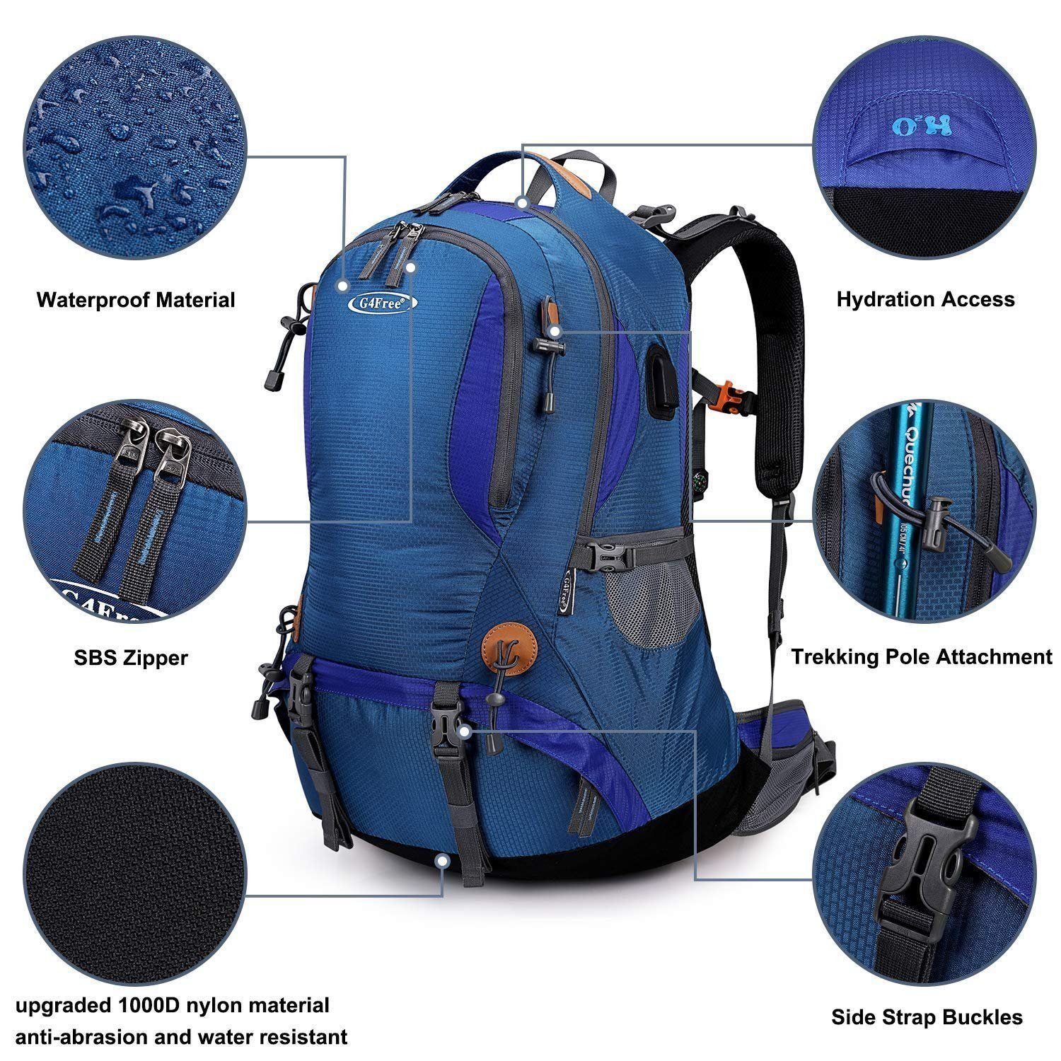 G4Free Wanderrucksack Wasserdicht 50L Wanderrucksack mit Regenhülle, 50-Lit günstig online kaufen