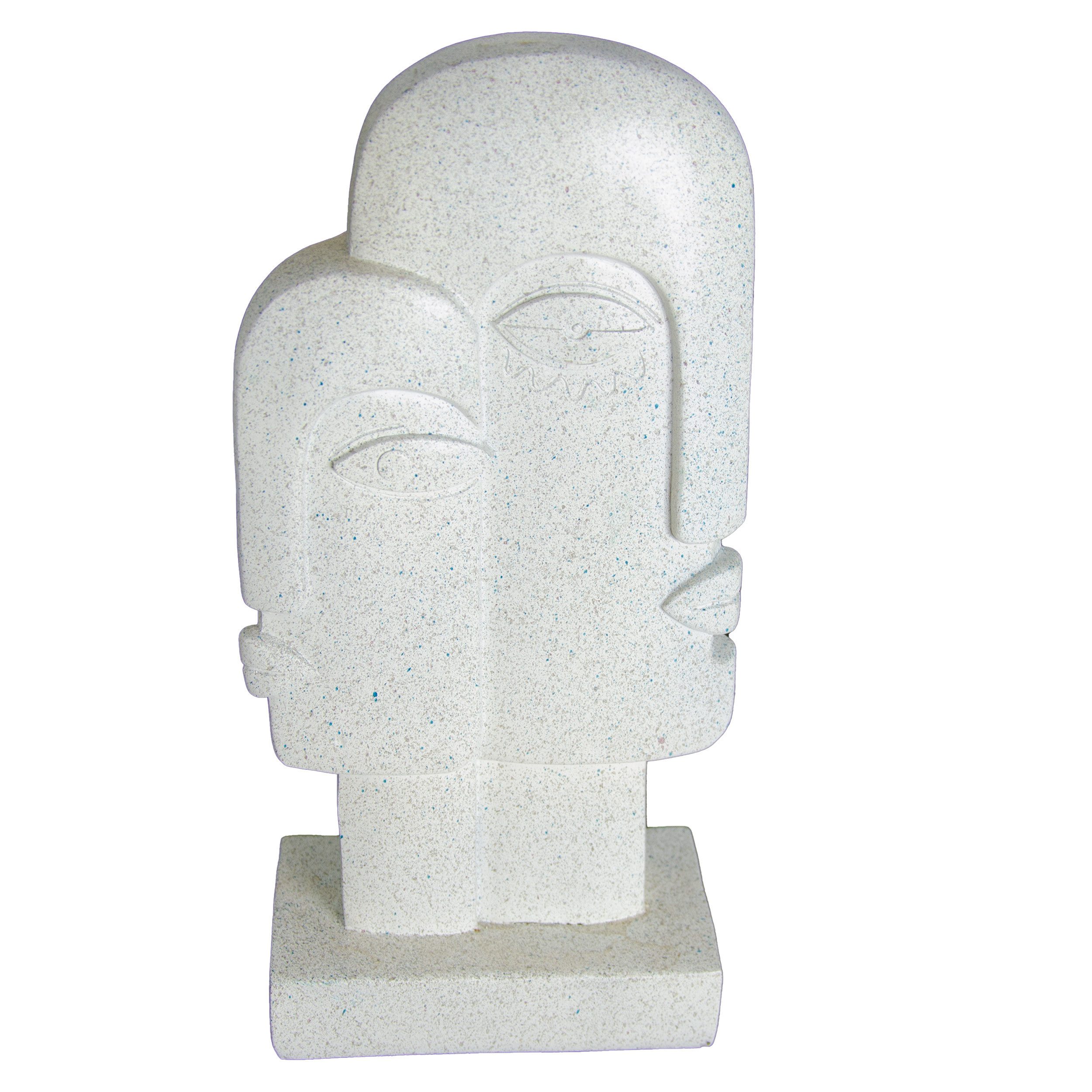 Goldbach Dekofigur Moderne Dekofigur Abstraktes Gesicht aus Polyresin Weiss H 28 cm