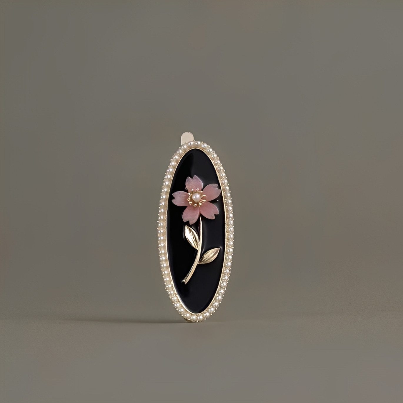 The Beauty House Haarspange Eleganter Haarschmuck mit Blume & Perlenrand, – Damen Haarklammer im Vintage-Design, stilvoller Haarschmuck für Alltag & Feste