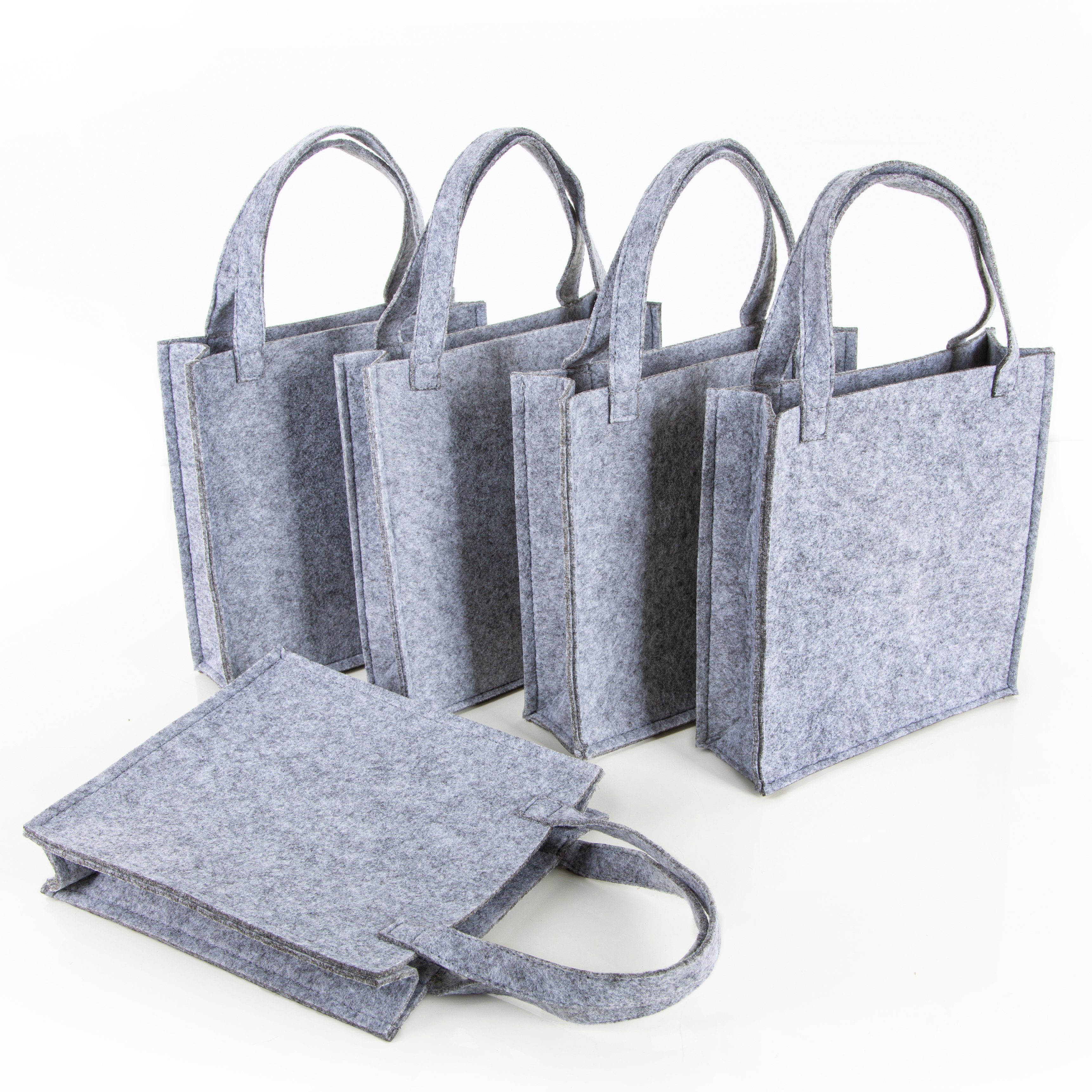 Geschenkbox 5 graue Geschenktaschen Filztasche 18 x 20 x 5 cm