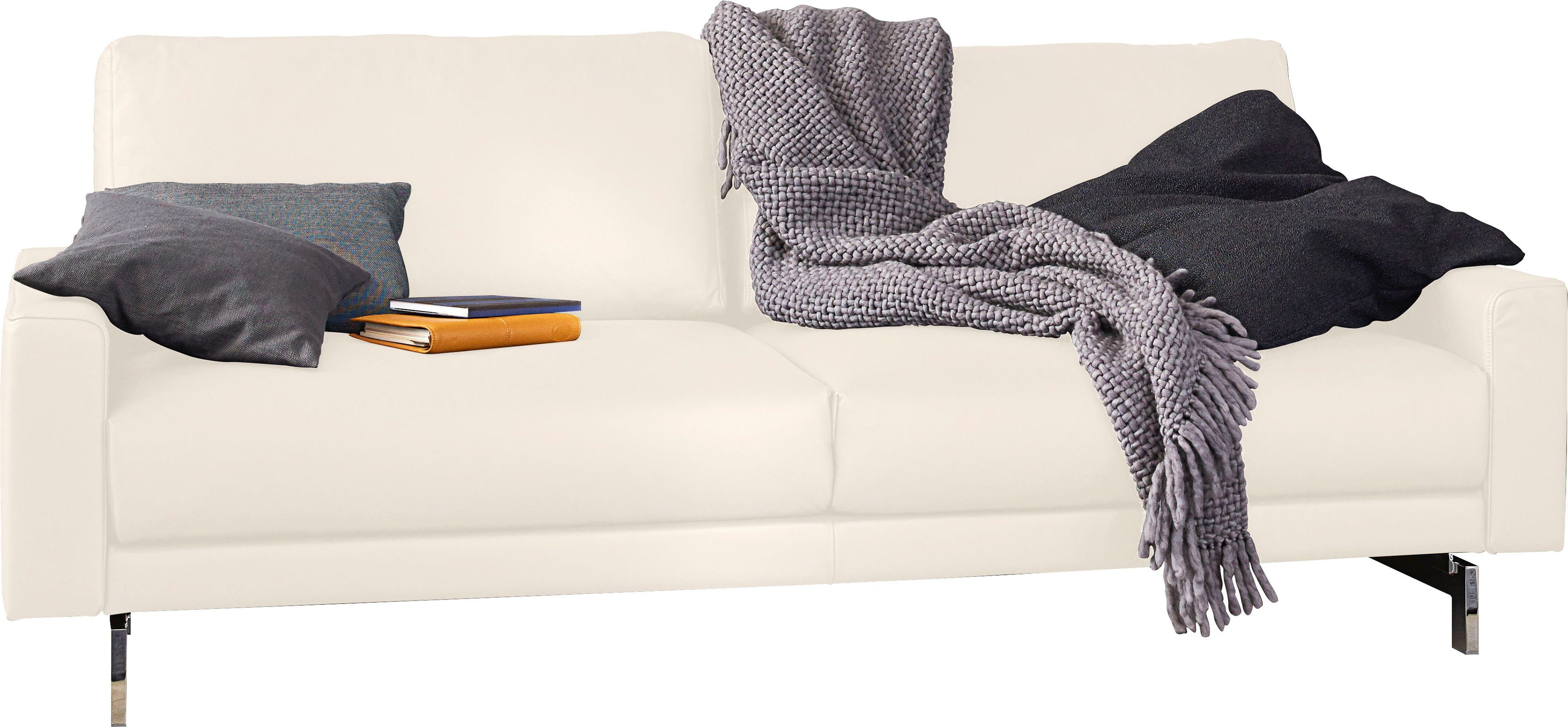 niedrig, hülsta Armlehne hs.450, cm chromfarben 2,5-Sitzer Breite sofa Fuß glänzend, 184