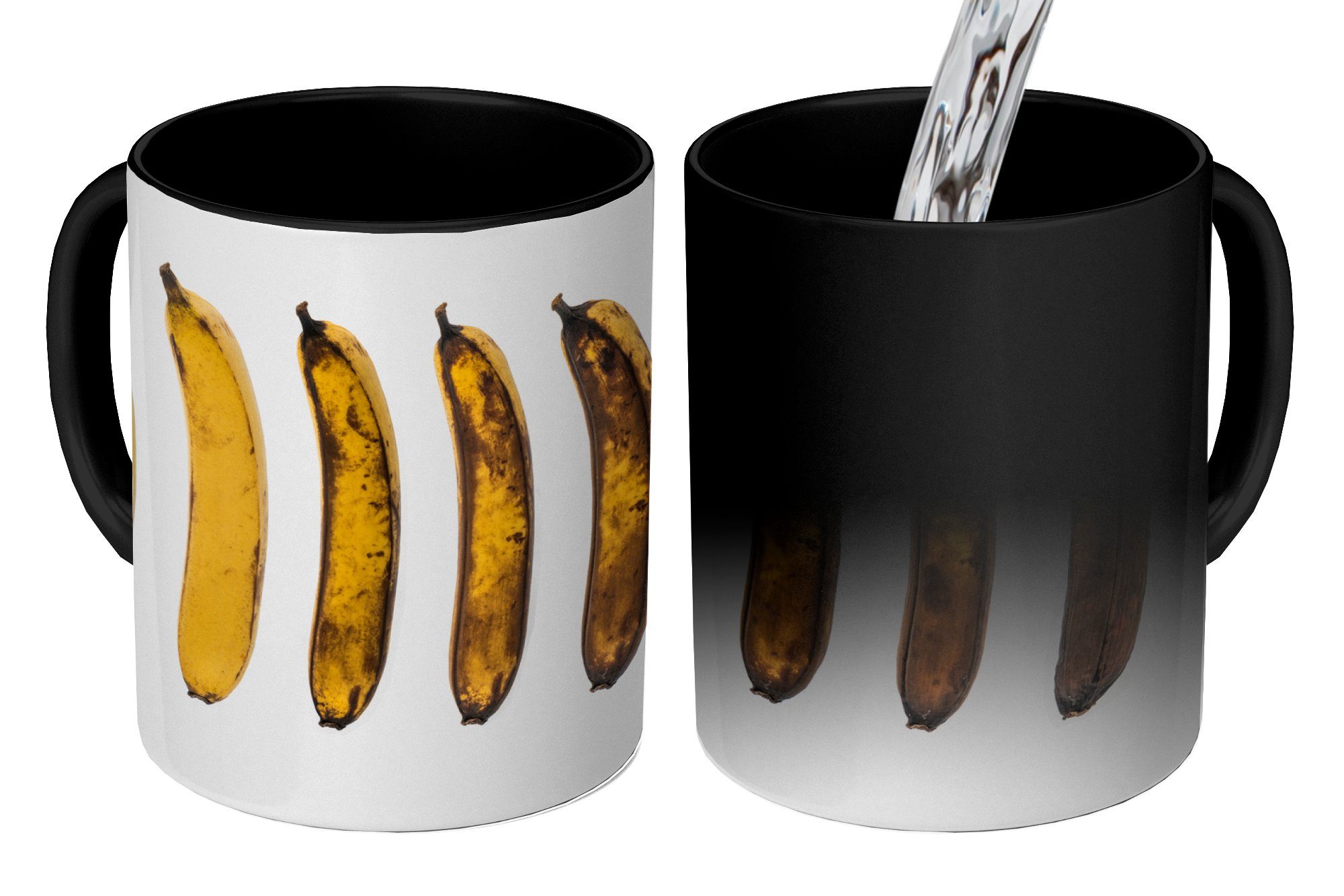 MuchoWow Tasse Banane - Obst - Gelb, Keramik, Farbwechsel, Kaffeetassen, Teetasse, Zaubertasse, Geschenk