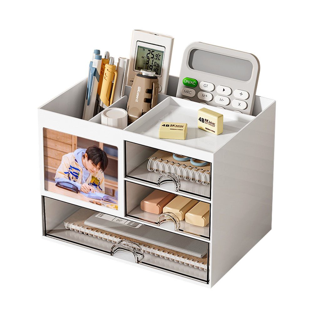 NUODWELL Schreibtisch Schreibtisch Organizer mit 3 Schubladen, Stifthalter günstig online kaufen