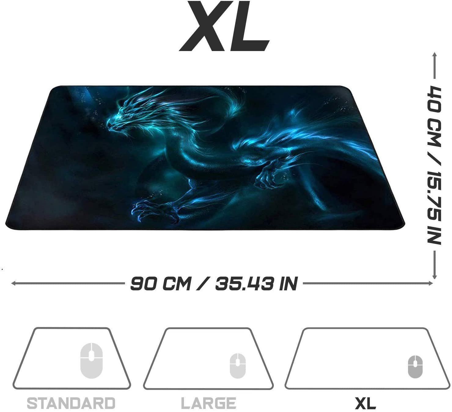 MAXLVL Gaming Mauspad 900 x 400mm - Fransenfreie Ränder - rutschfest (Großes Mousepad präzises und langlebiges Large Mouse Pad), Rutschfeste Schreibtischunterla – Bild 2 von 5