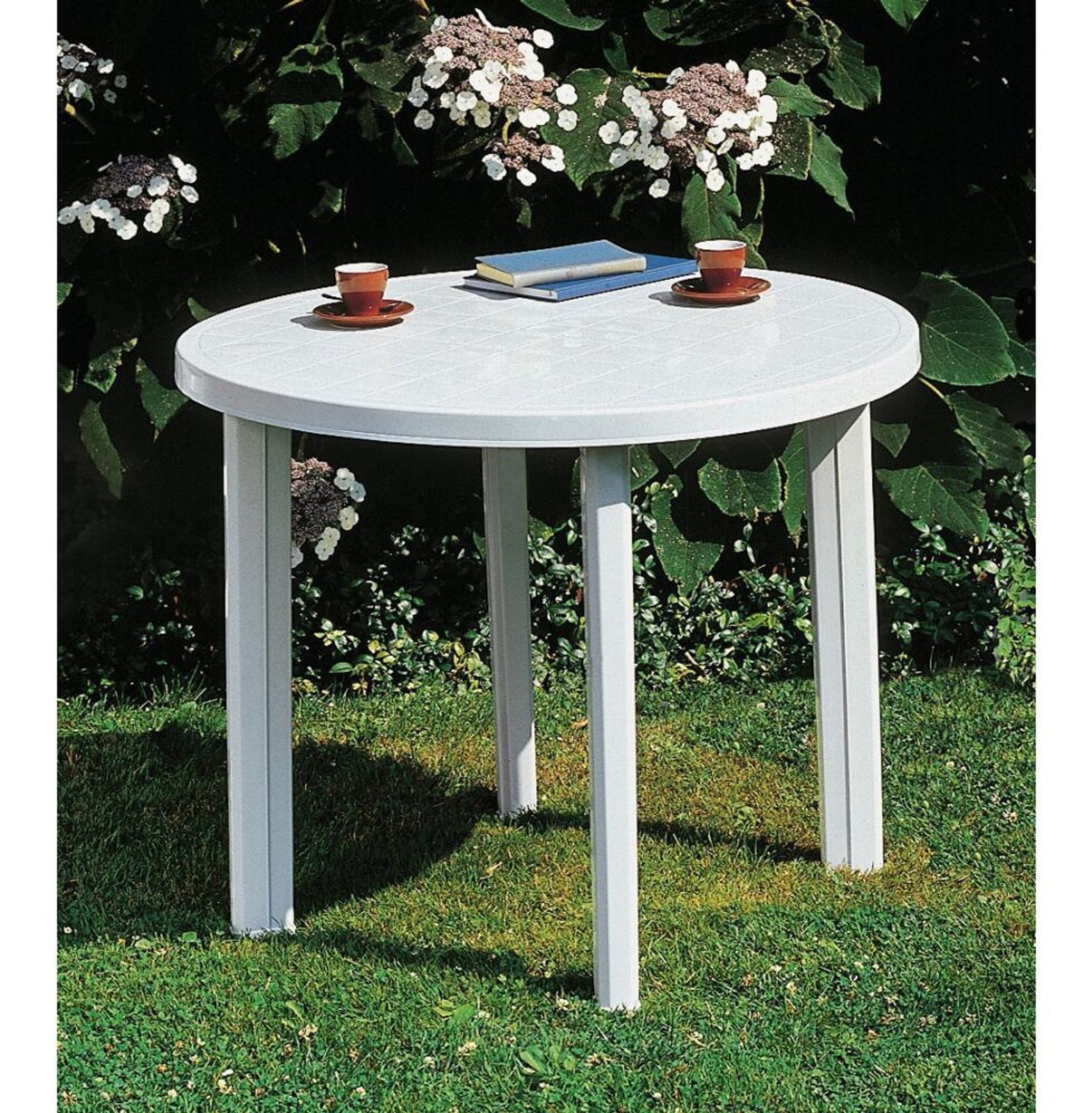 Ipae-Progarden Gartentisch Gartentisch Tondo 90cm weiß Kunststoff Terrassentisch Balkontisch