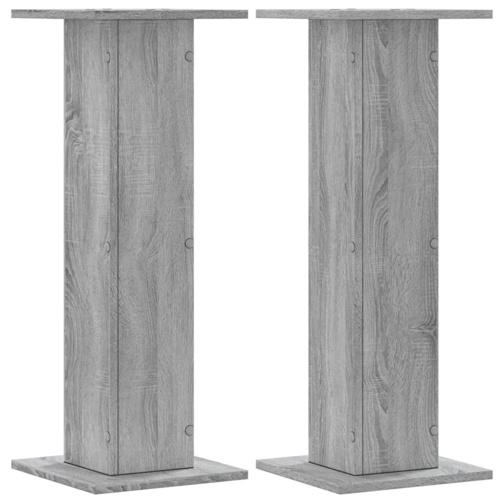 vidaXL Blumenständer Pflanzenständer 2 Stk. Grau Sonoma 30x30x80 cm Holzwerkstoff (1 St)