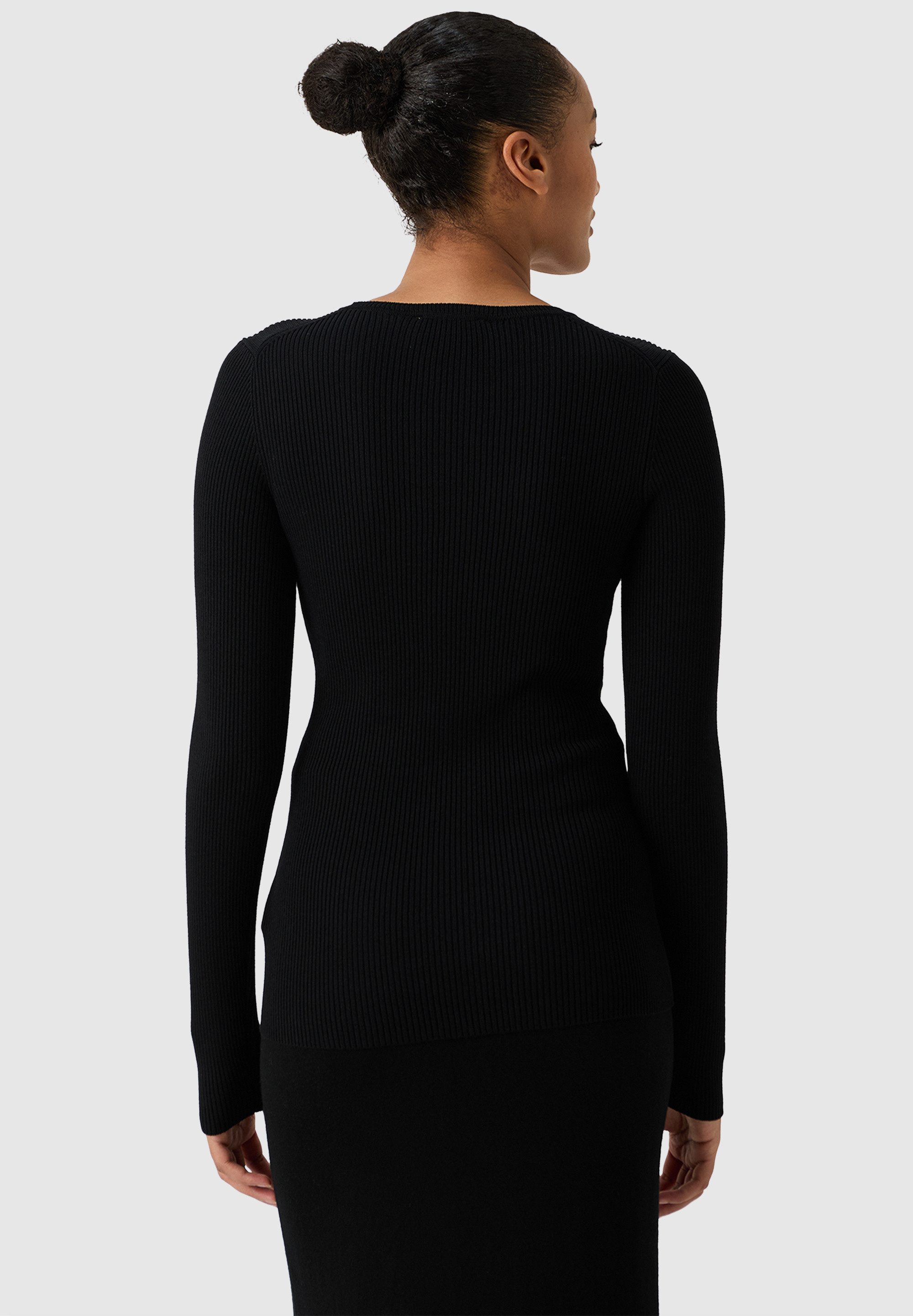 Les Lunes Langarmshirt Evii Rundhals, normale Länge, schlanke Passform, mittelschwerer Strick