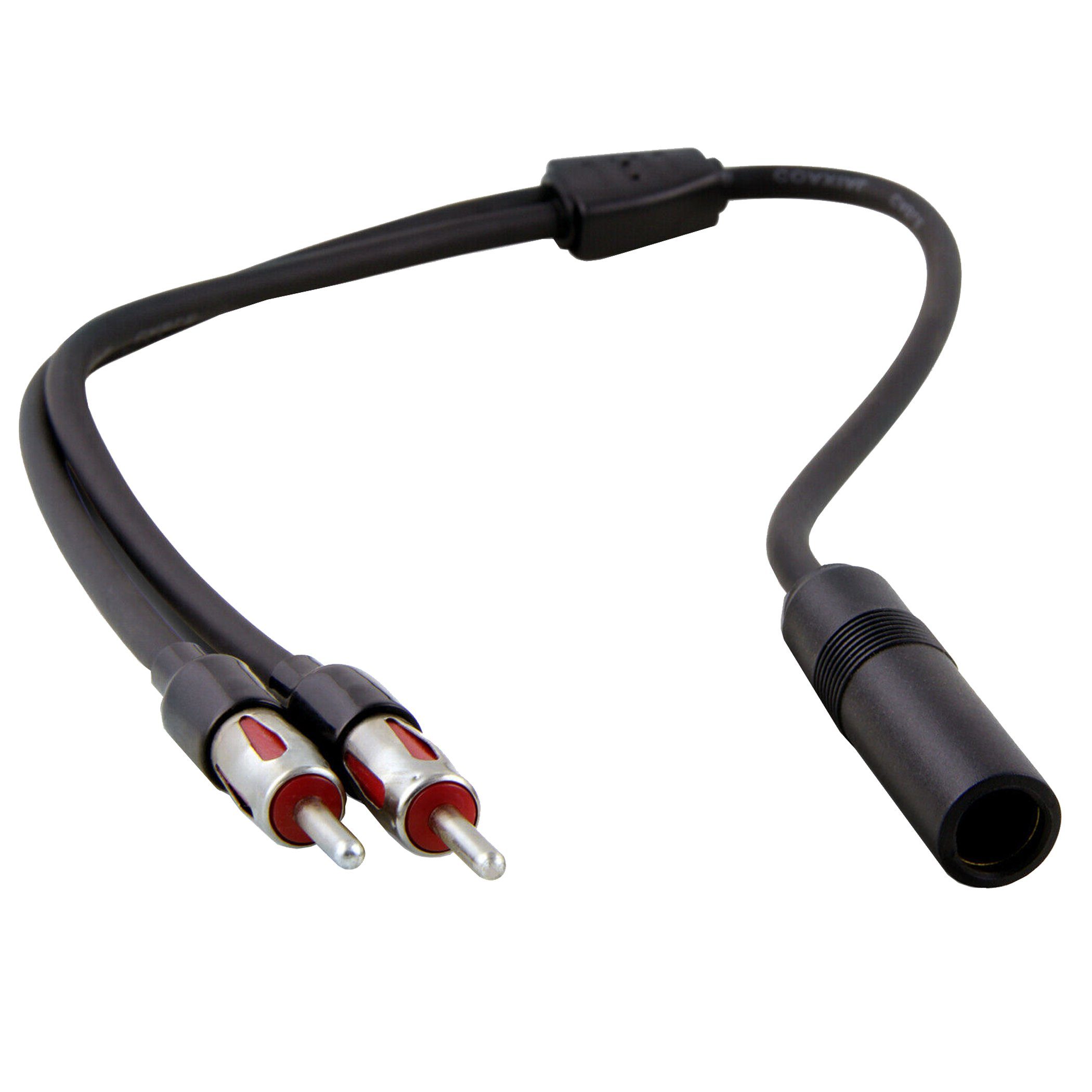 Bolwins F81 Y-Adapter Antenne Verteiler Kabel DIN ISO Buchse zu 2x DIN Stecker Elektro-Kabel, 2× DIN-Stecker, DIN-Buchse (30 cm), Y-Adapter Antennenverteiler für AM/FM