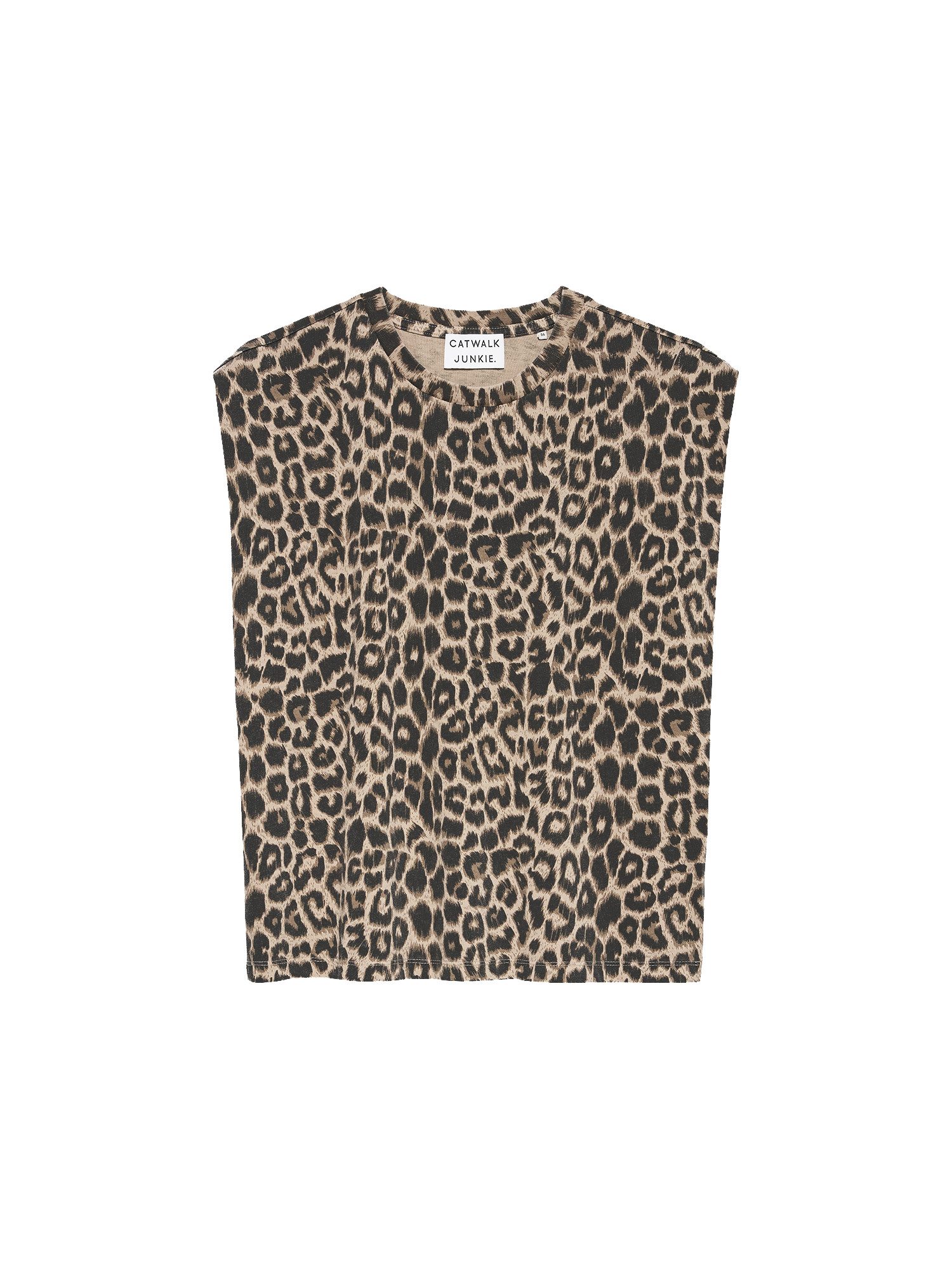 Catwalk Junkie Shirttop Folded shoulder leopard singlet