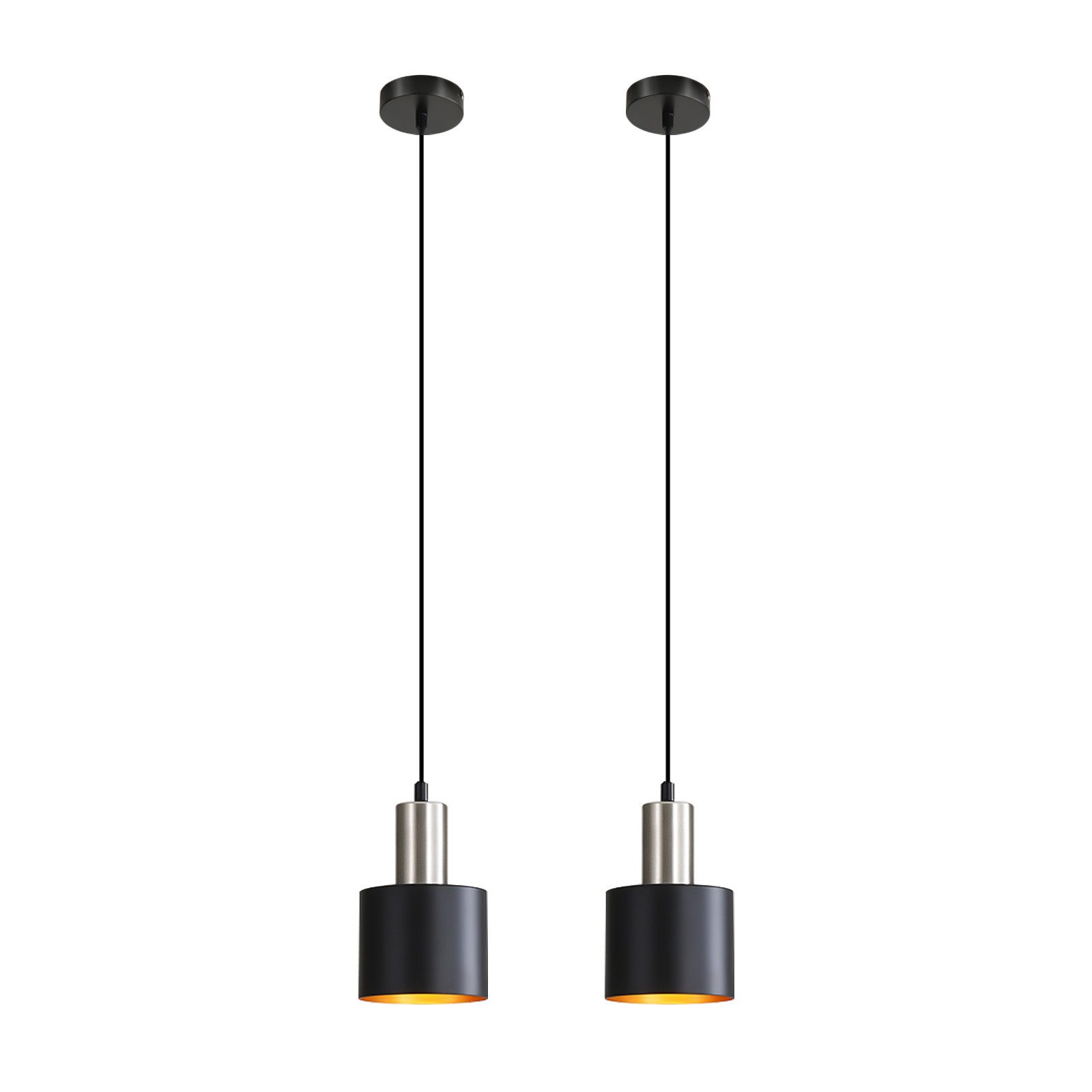 ZMH Pendelleuchte Esszimmer 1 Flammig E27 Schwarz-Gold Hängeleuchte Nachtti günstig online kaufen