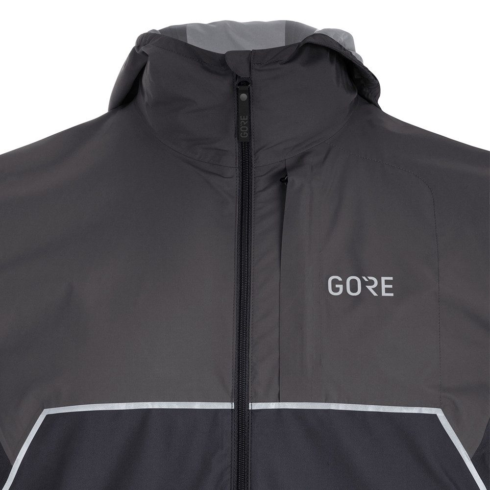 GORE® Wear Laufjacke Gore Wear R7 Partial GTX Hooded Jacket Black Terra Grey