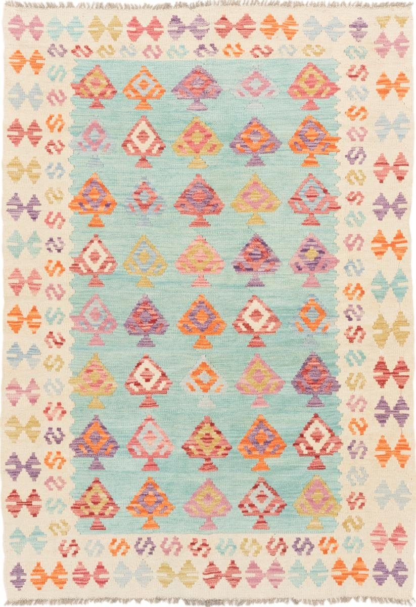 Orientteppich Kelim Afghan 124x179 Handgewebter Orientteppich, Nain Trading, rechteckig, Höhe: 3 mm