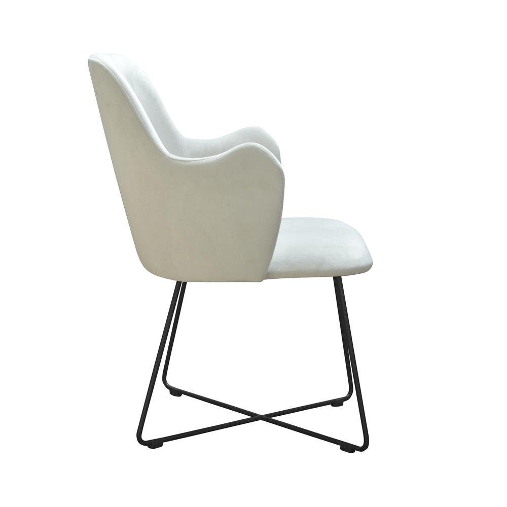 Design Weiß Kanzlei Praxis Zimmer Sitz Polster Ess Textil Stuhl Stühle Warte Stuhl, Stoff JVmoebel