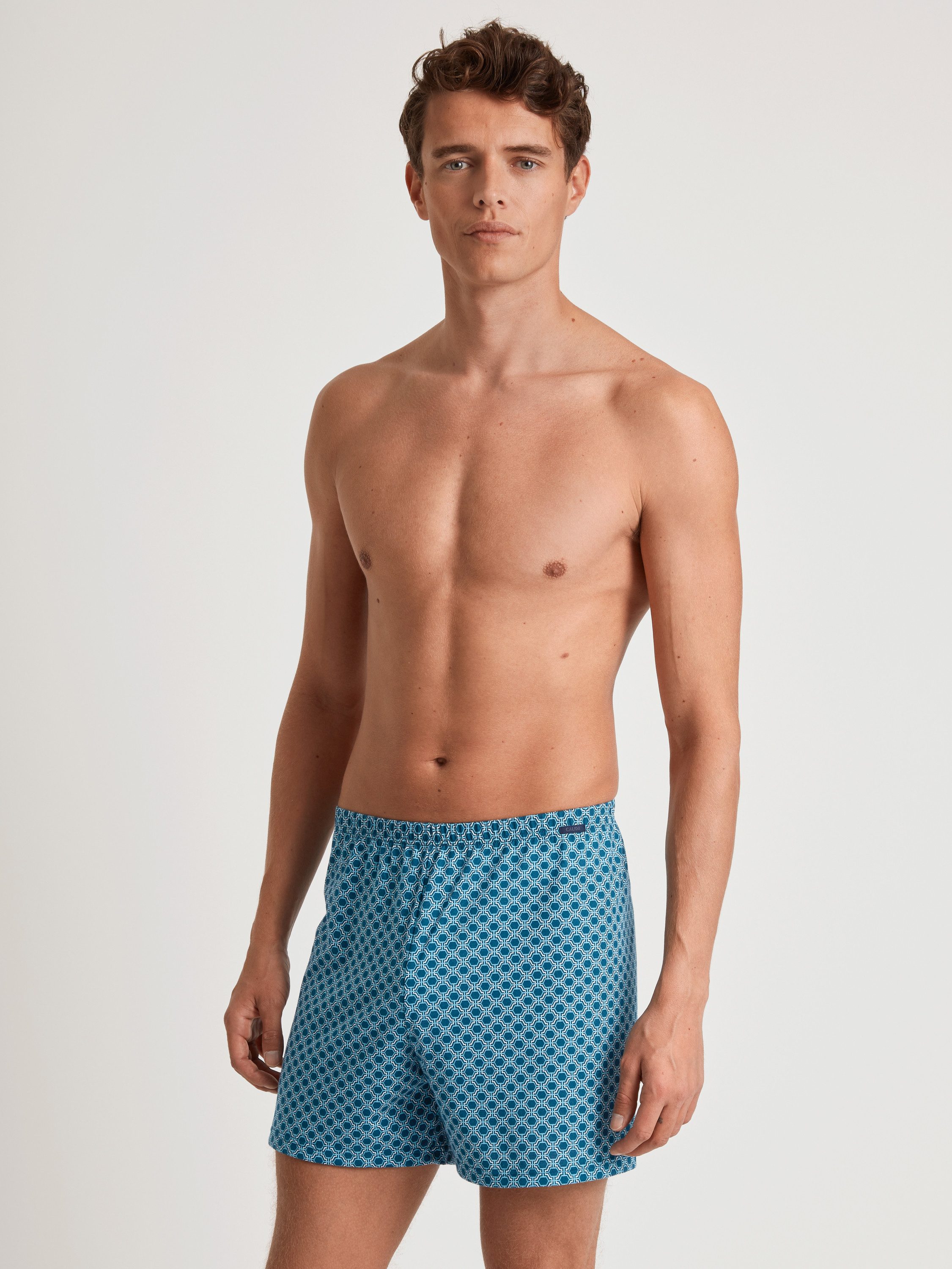 CALIDA Boxershorts Prints Herren (1-St) mit stoffüberzogenem Bund, aus 100% Baumwolle, ohne Eingriff