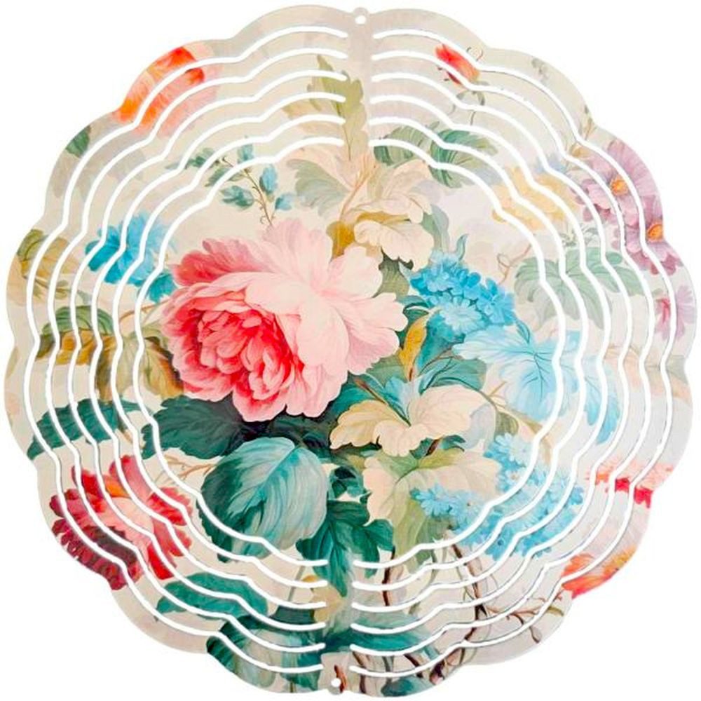 Ladreas Windspiel Edelstahl 3D Windspiel Windspinner 20cm Blumen Vintage WI285