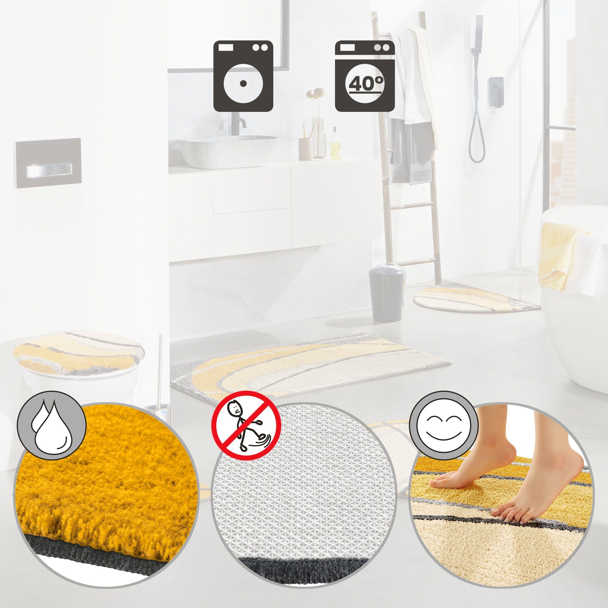REDBEST Badematte WC-Umrandung "Lynn", Höhe 20 günstig online kaufen