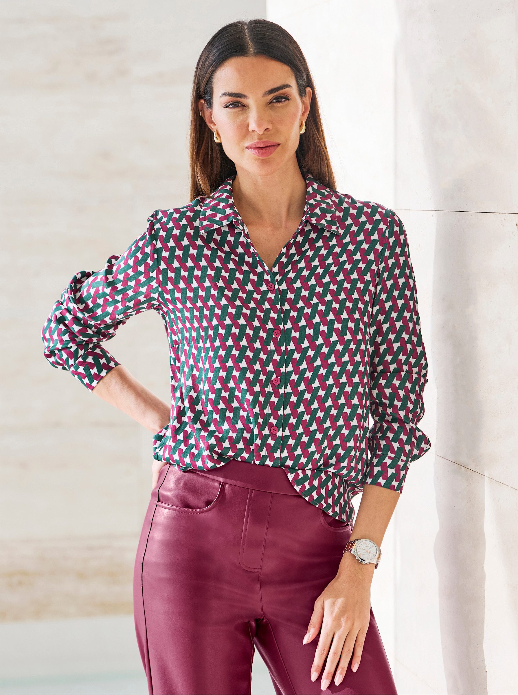 heine Klassische Bluse Druckbluse Langarm