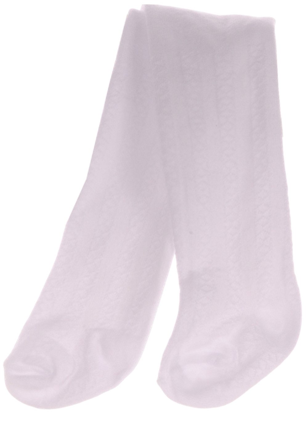 La Bortini Strumpfhose Weiße Strumpfhose für Baby und Kleinkinder festlich mit Rautenmuster (für Mädchen) elastisch, weiß, weich, gemustert, 44 50 56 62 68 74 80 86 92 98