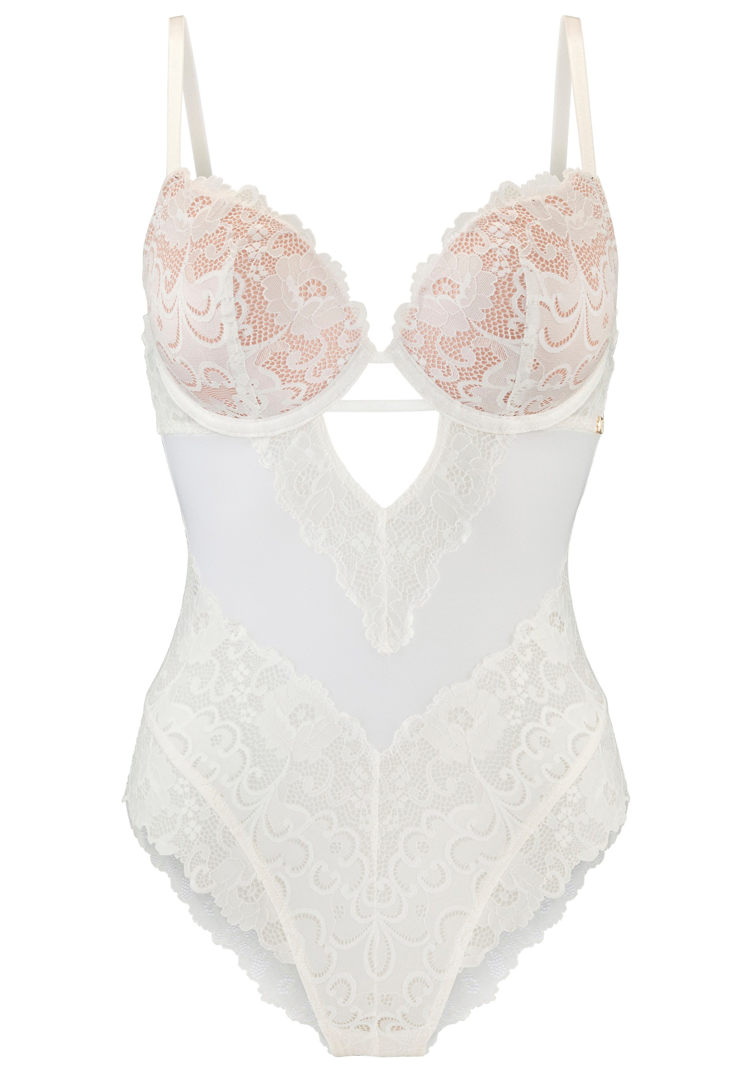 JETTE Body aus floraler Spitze mit Push-up-Effekt, sexy Dessous, Reizwäsche – Bild 2 von 5