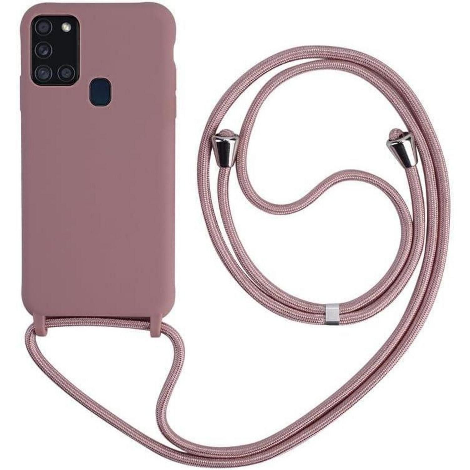 LuxusKollektion Handyhülle Handyhülle mit Band für Samsung A21s Pink