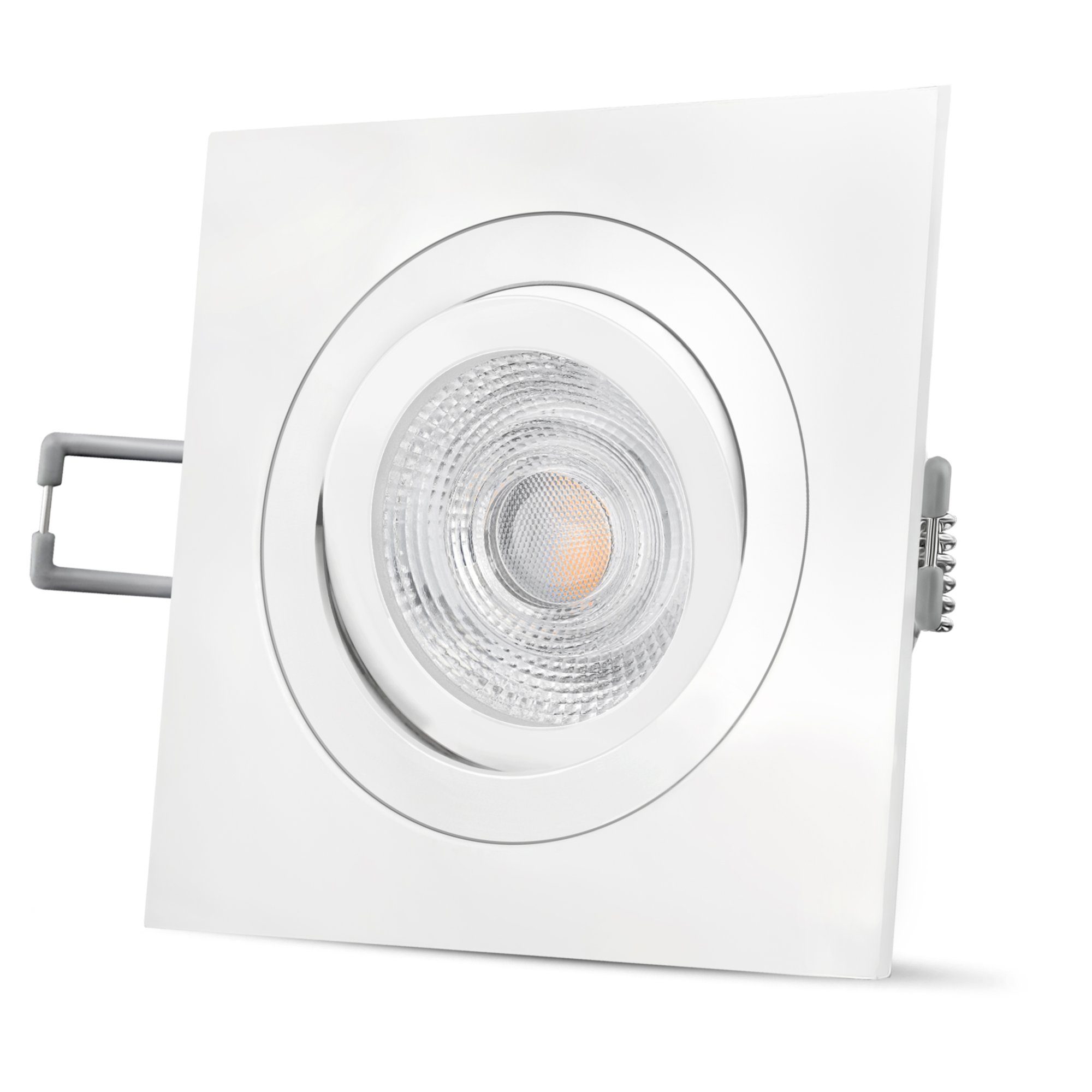 SSC-LUXon LED Einbaustrahler QF-2 quadratischer & Warmweiß weiss schwenkbar, matt LED Einbaustrahler