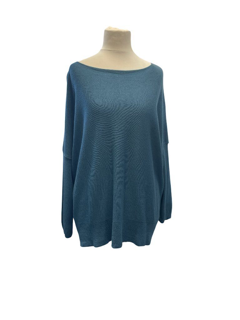 BZNA Fledermauspullover Orea Strickpullover V-Ausschnitt 3/4 Ärmel