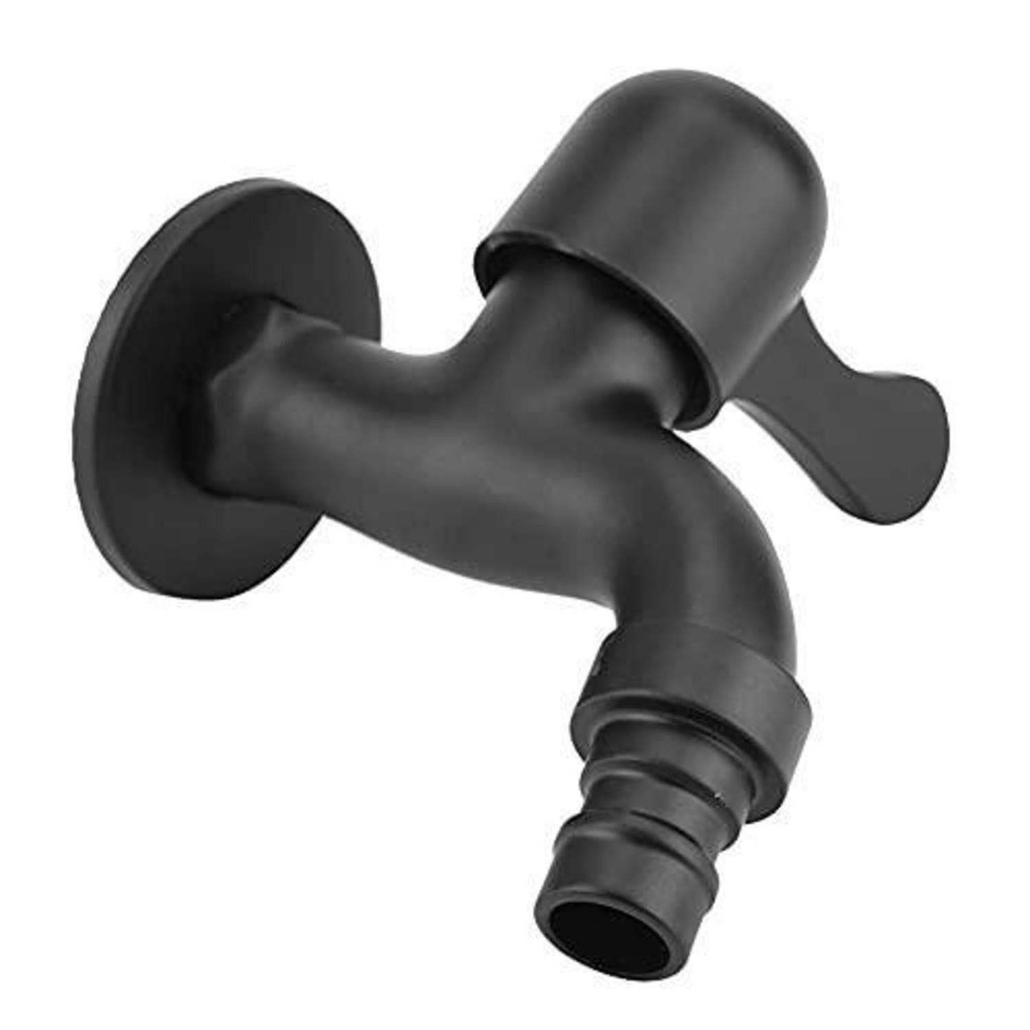 LuxusKollektion Küchenarmatur Waschmaschinenhahn Schwarz Edelstahl (1-St)