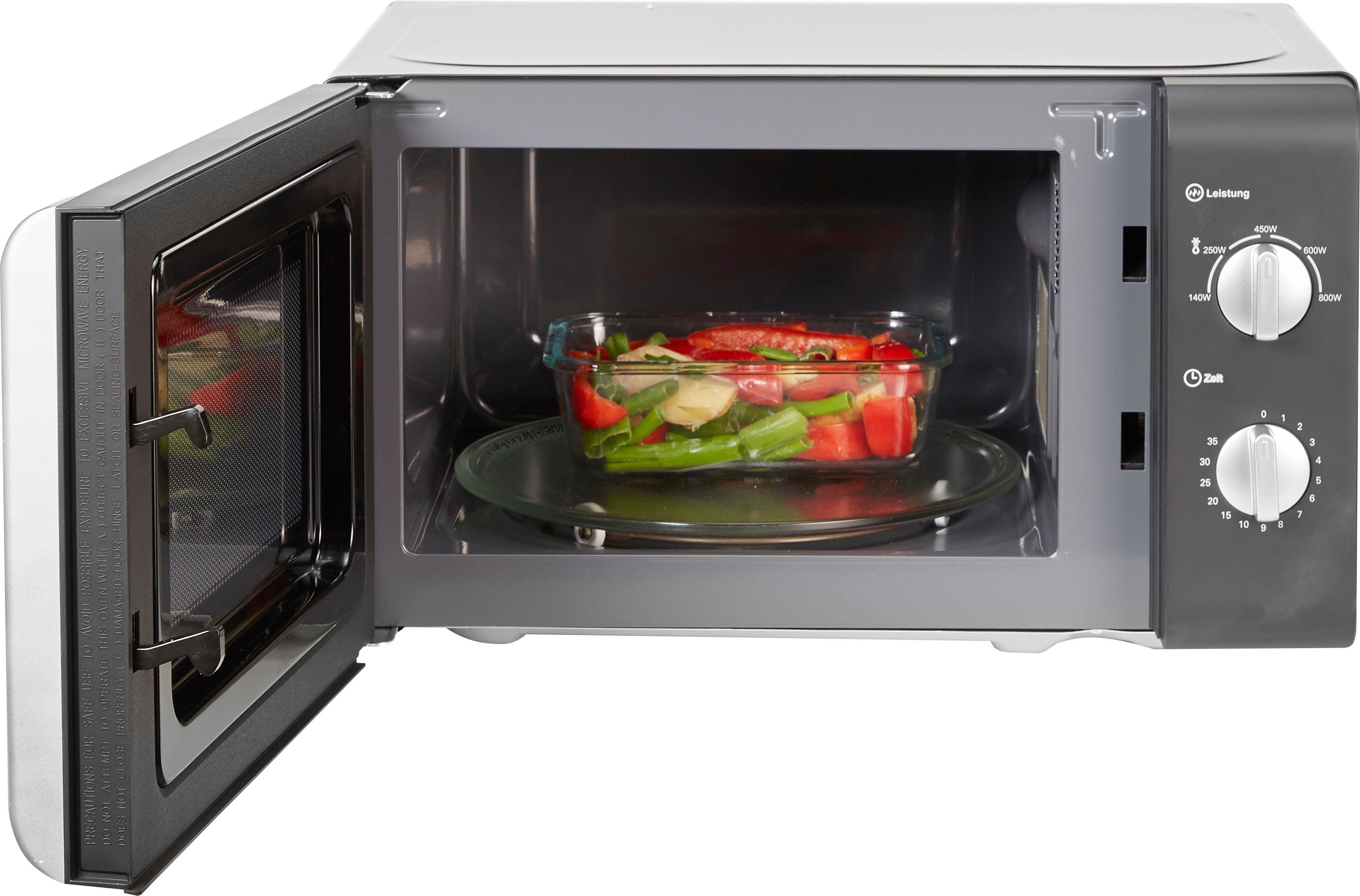 Privileg Mikrowelle 64111926, Mikrowelle, 20 l, mit 5 Leistungsstufen, silber